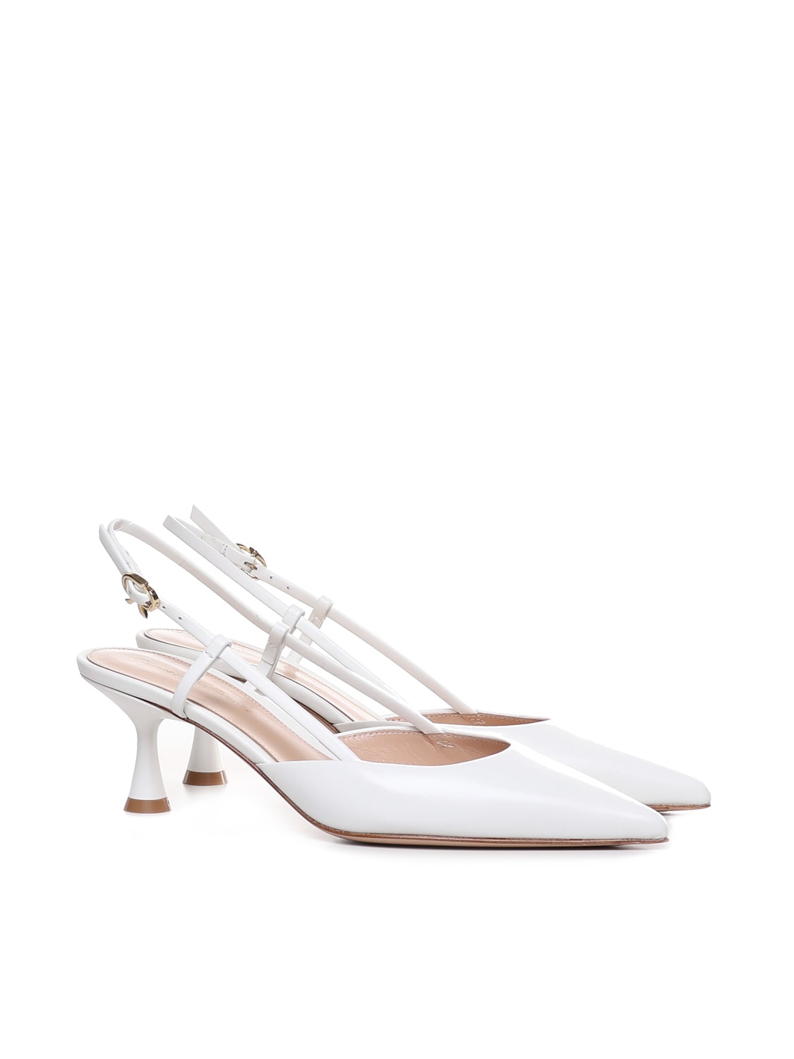 Gianvito Rossi Women's Ascent Leather Slingback Pumps In White ModeSens