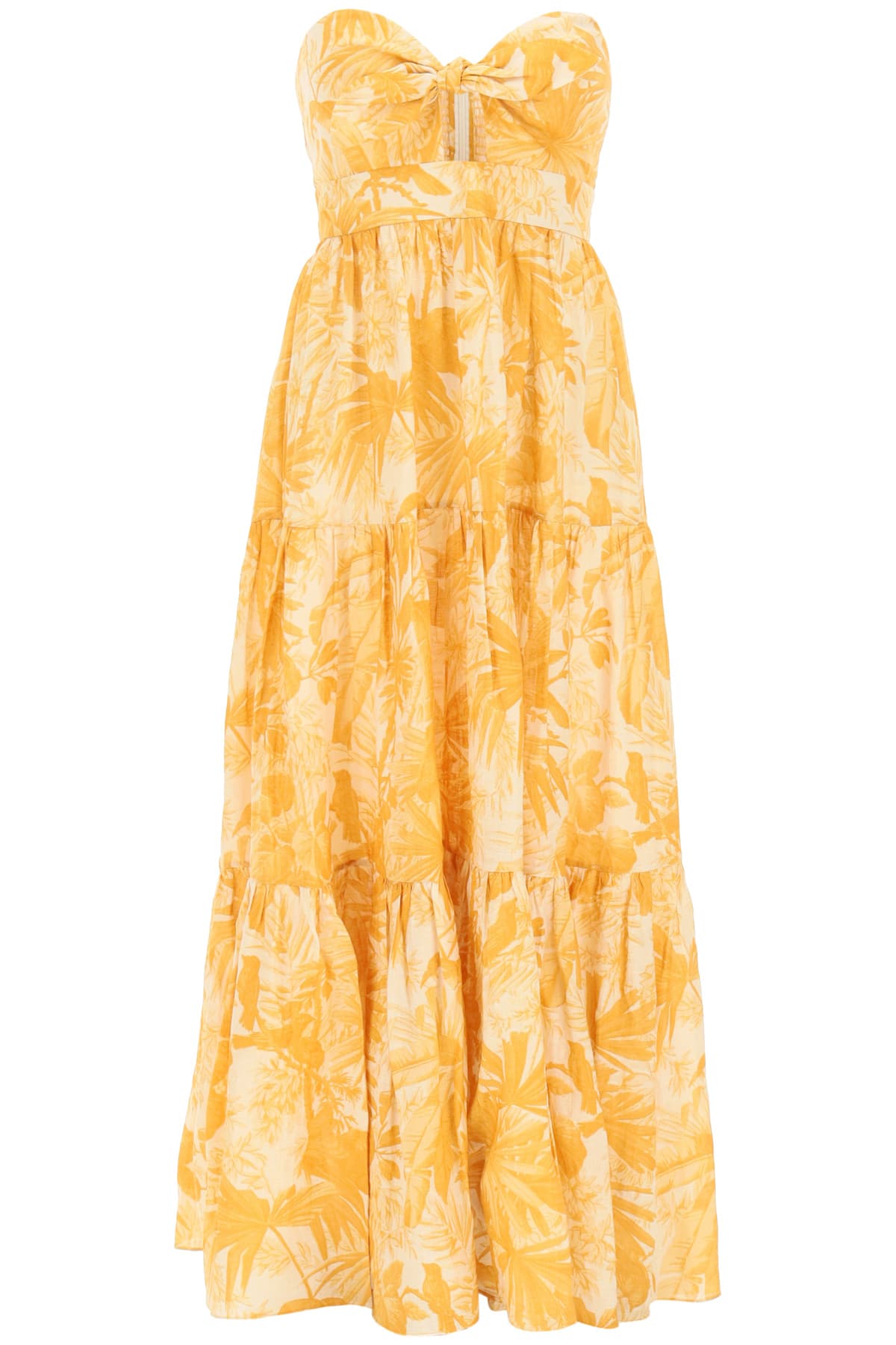 Zimmermann Mae Long Dress With Amber Palm Print