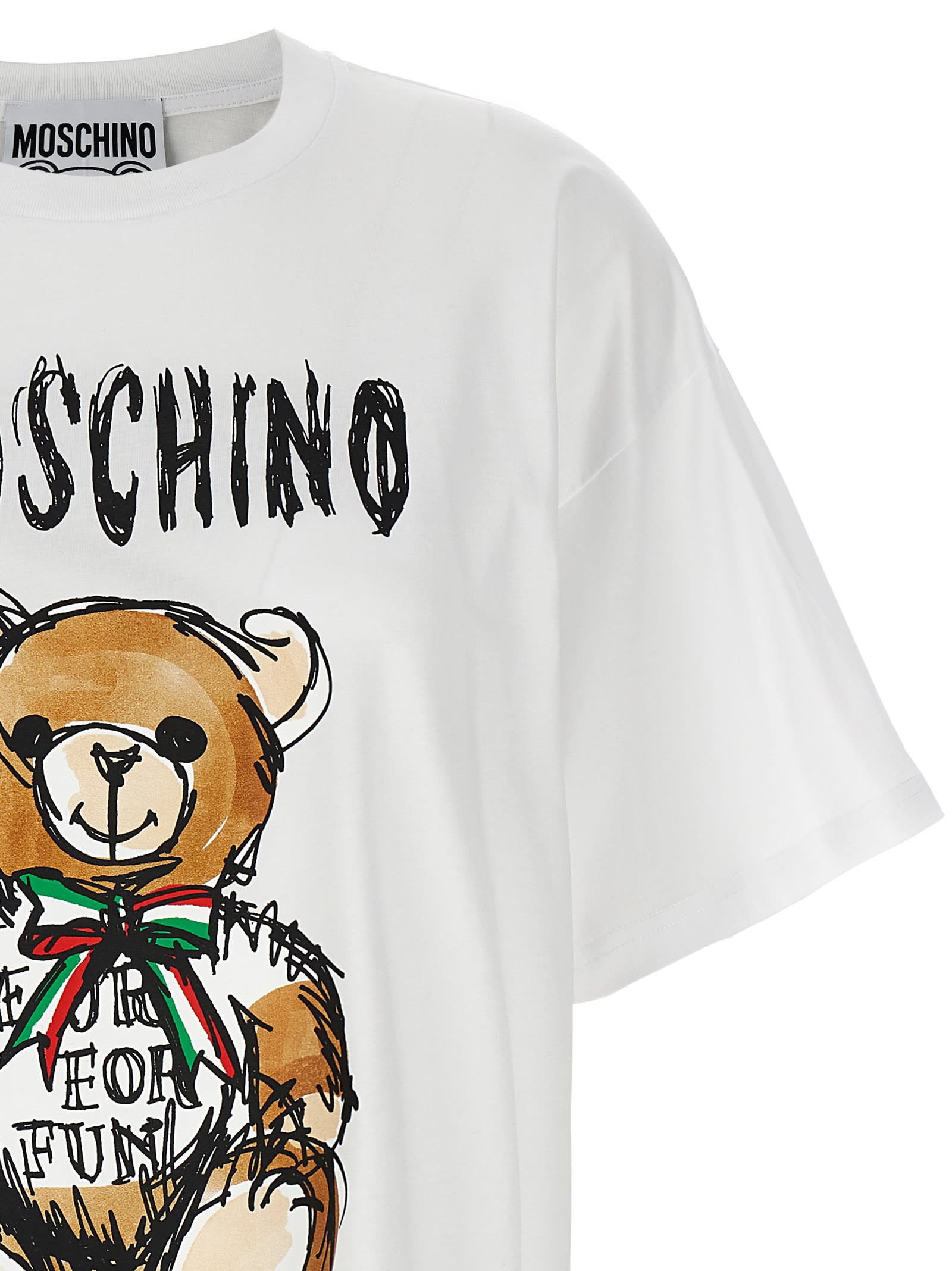 Shop Moschino Teddy Bear T-shirt  In White