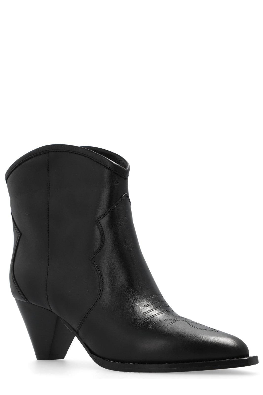 Shop Isabel Marant Darizo Heeled Ankle Boots In Black