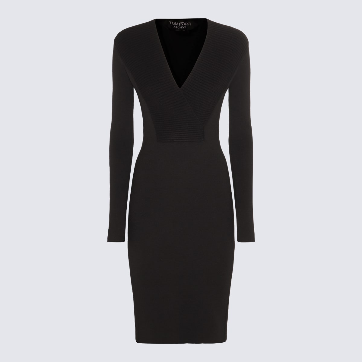 Tom Ford Cut-out Ribbed Midi Dress In Black