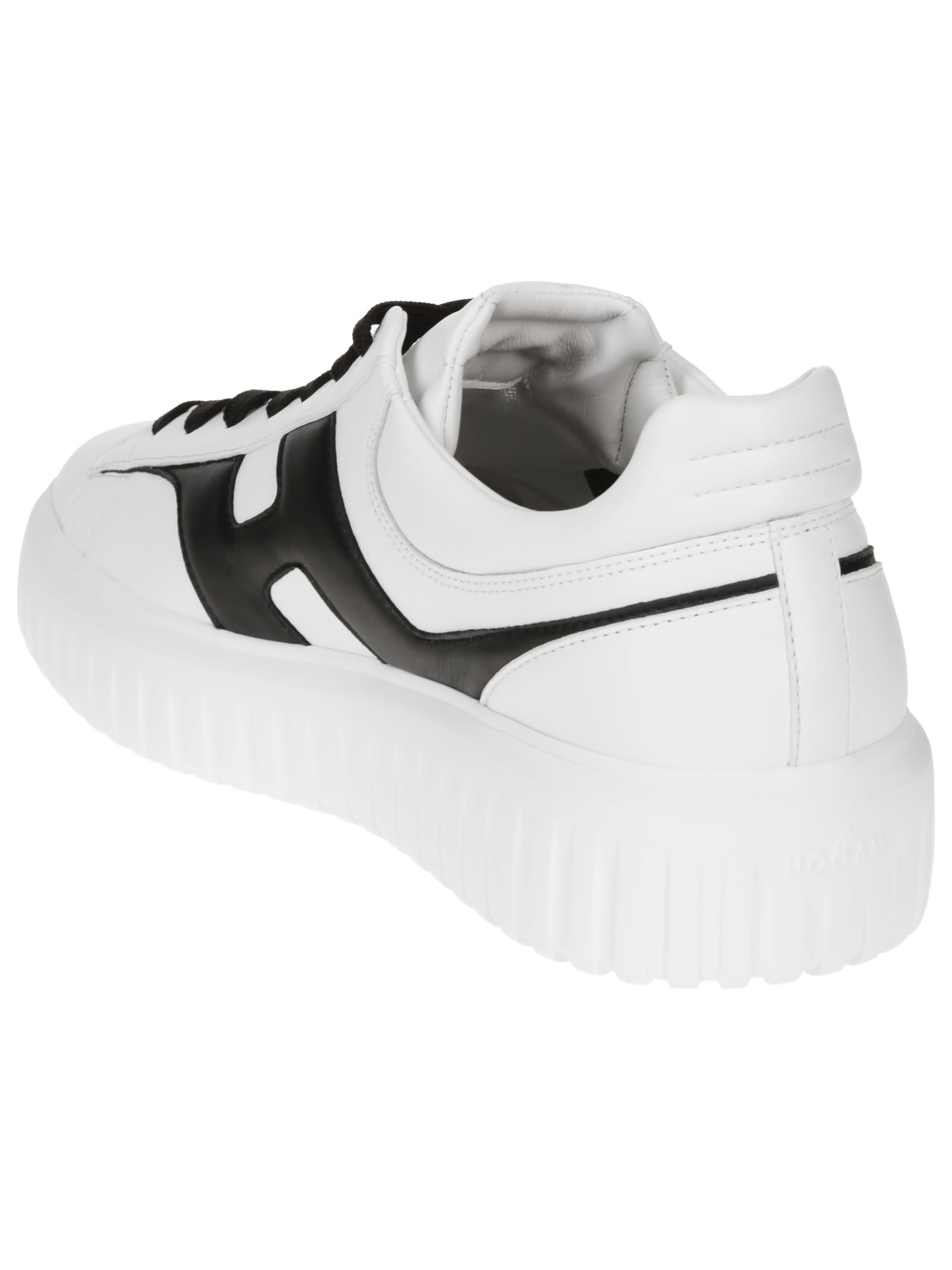 Shop Hogan H-stripes Sneakers In White