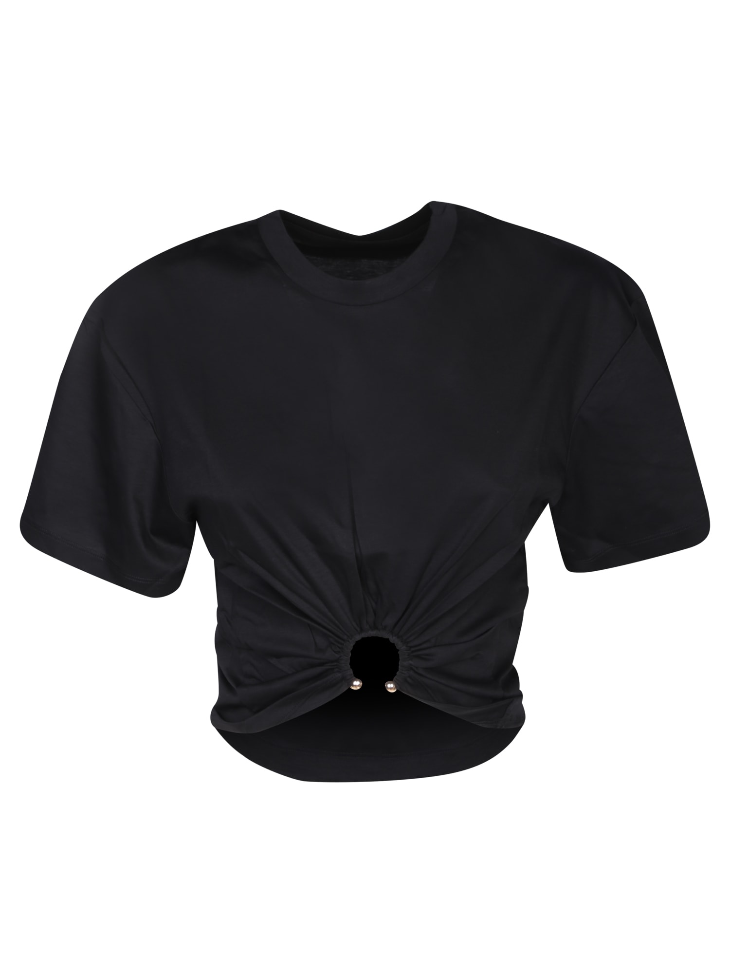 Paco Rabanne Black Ring Crop T-shirt