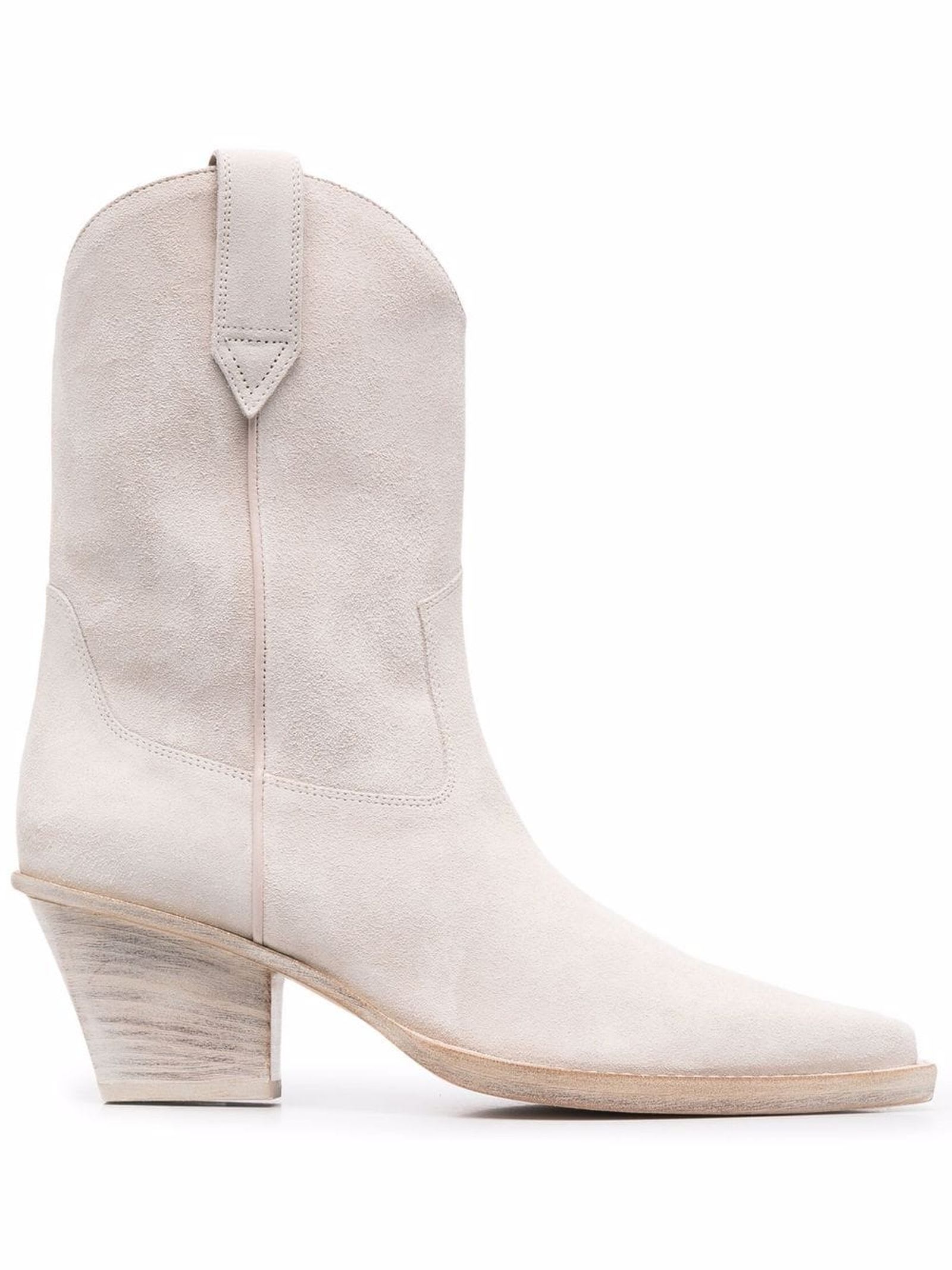 Paris Texas Off White Suede Western-style Boots