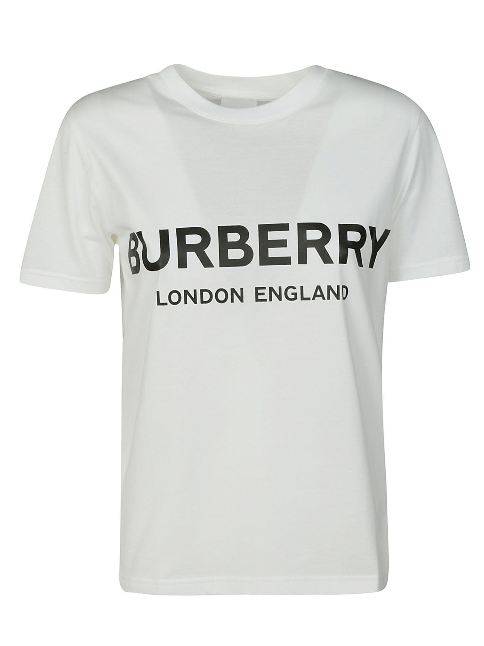 Burberry Logo Printed T-shirt In Bianco