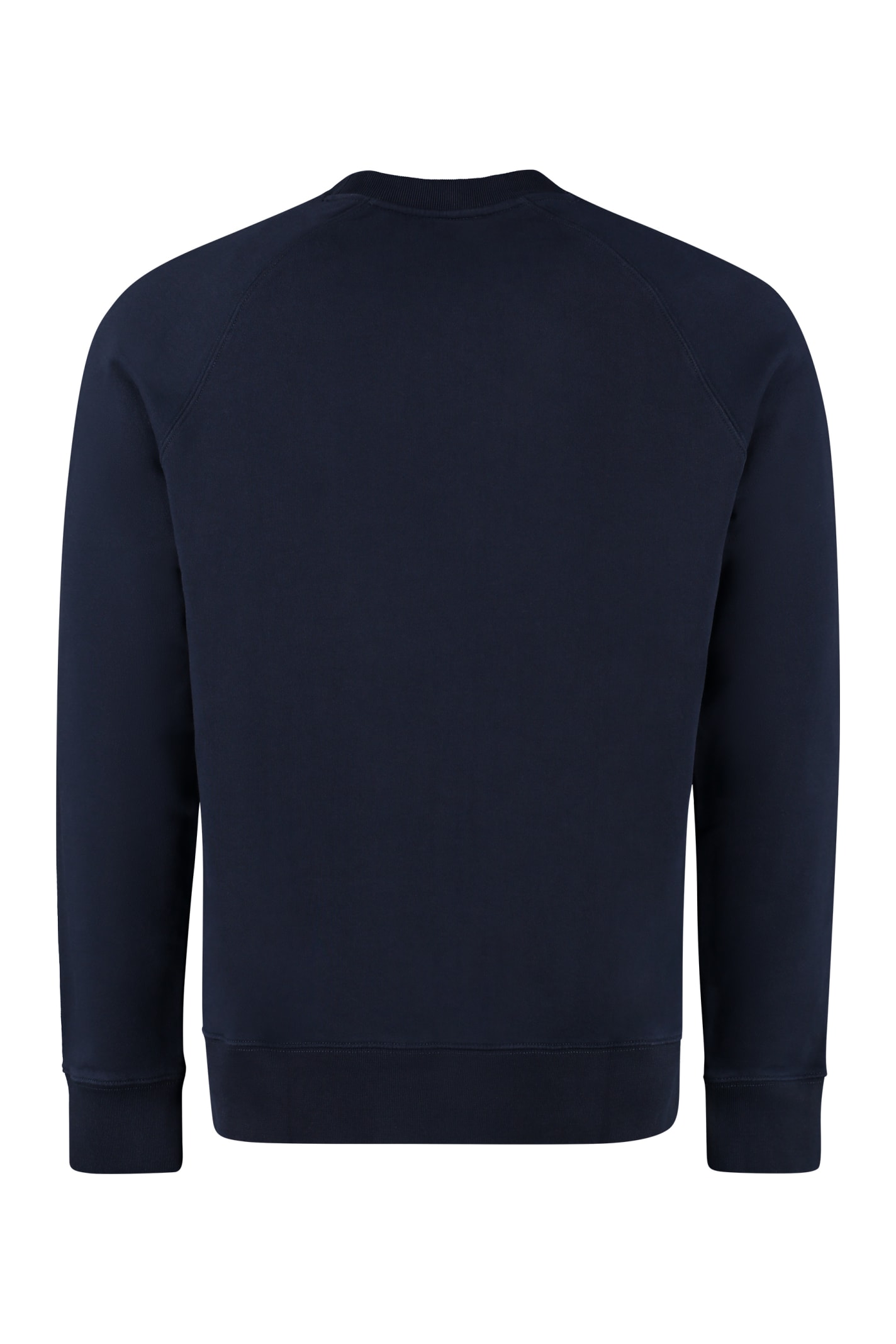 Shop Maison Kitsuné Cotton Crew-neck Sweatshirt With Logo In Blue