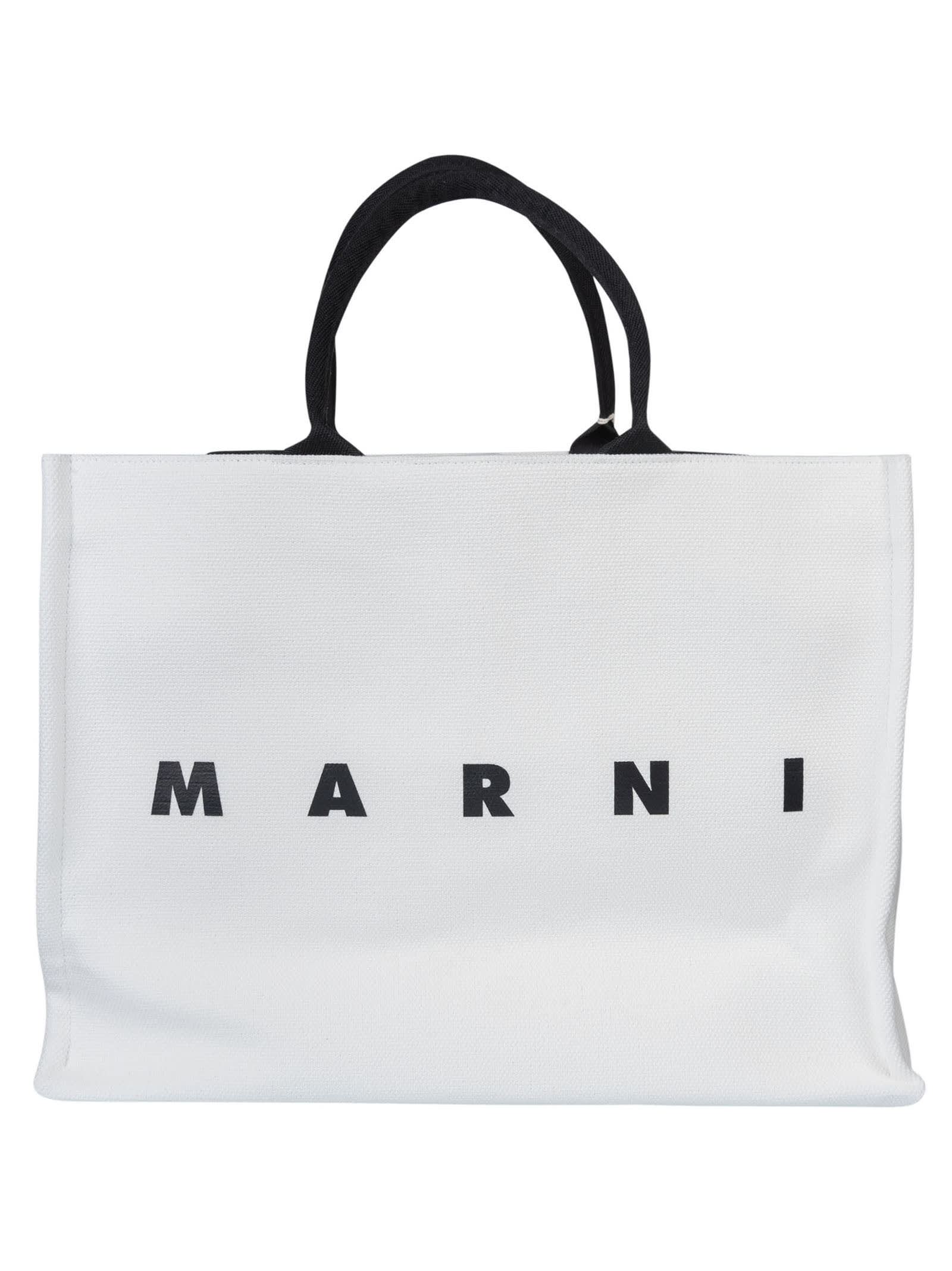 Marni Top Handle Logo Shopper Bag