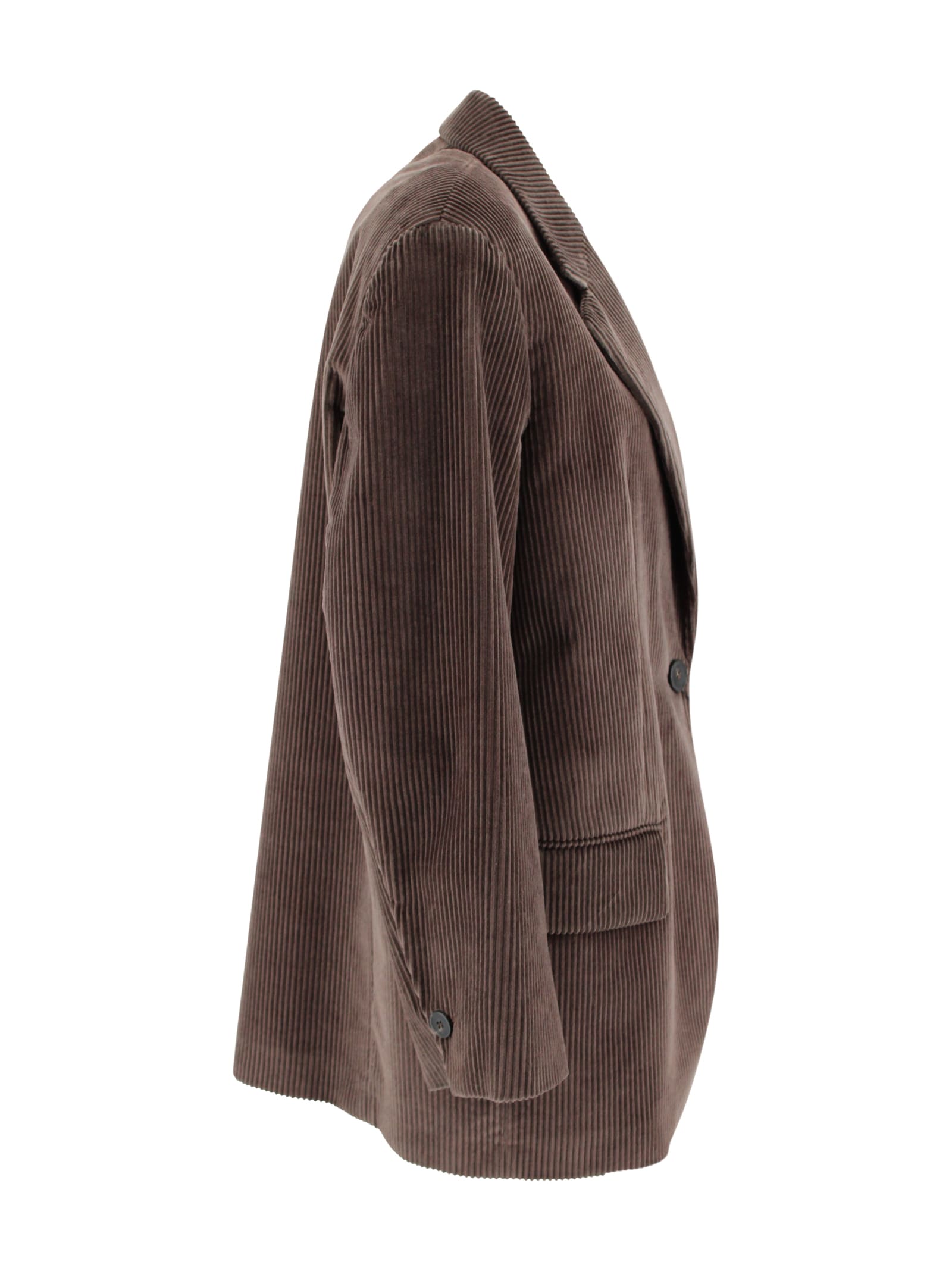 Weekend Max Mara Oversized Velvet Blazer Featuring Chest Pocket In Multi