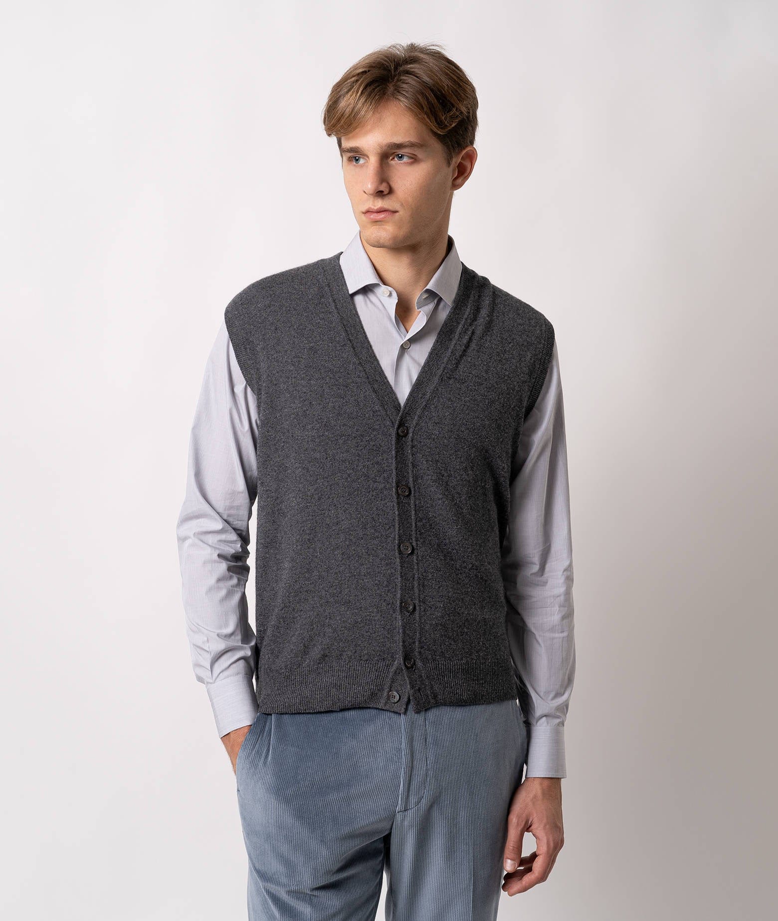 Larusmiani Gilet Solden Sweater In Gray