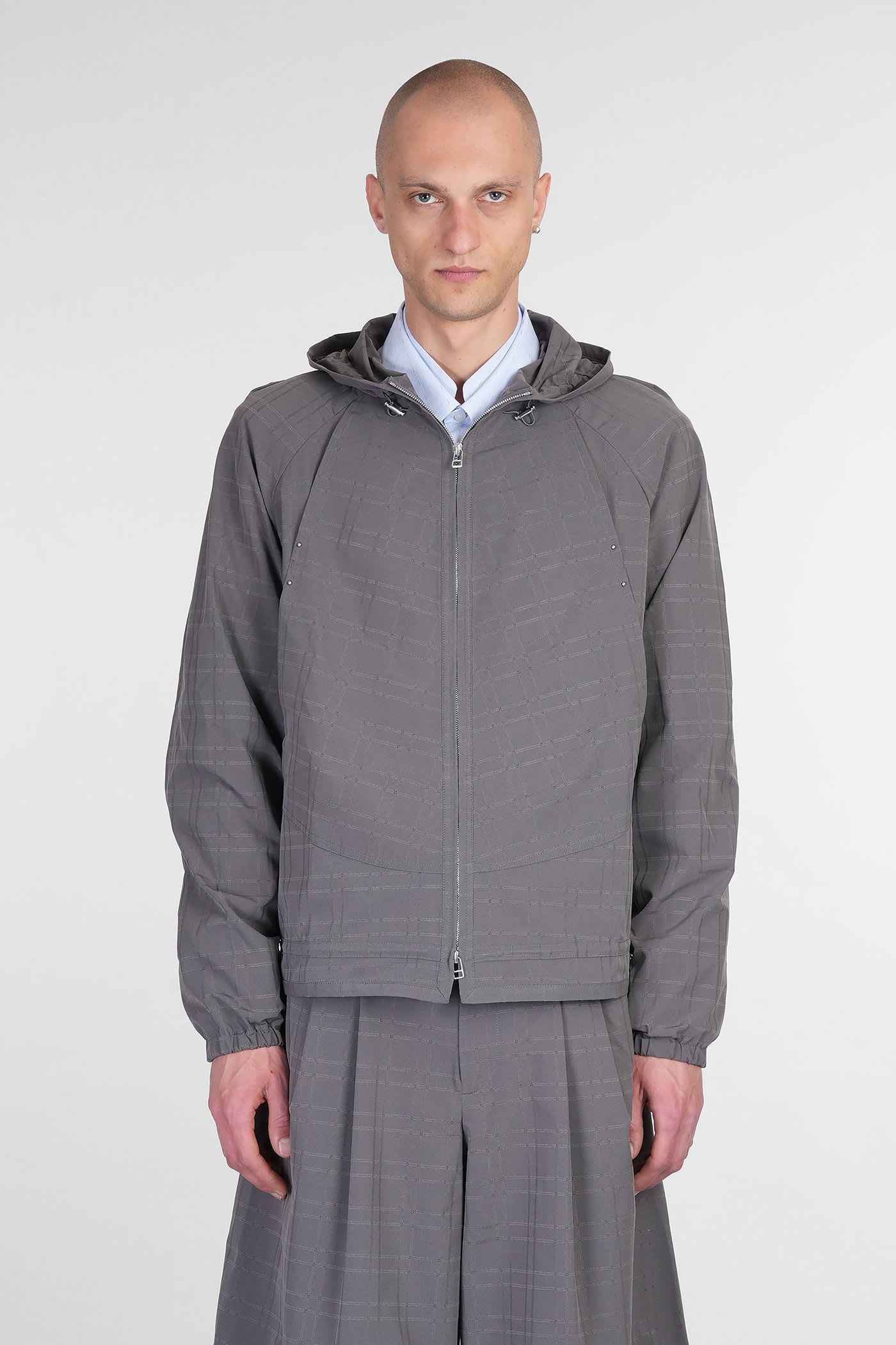 J.L-A.L J. L-A. L Casual Jacket In Grey Polyester