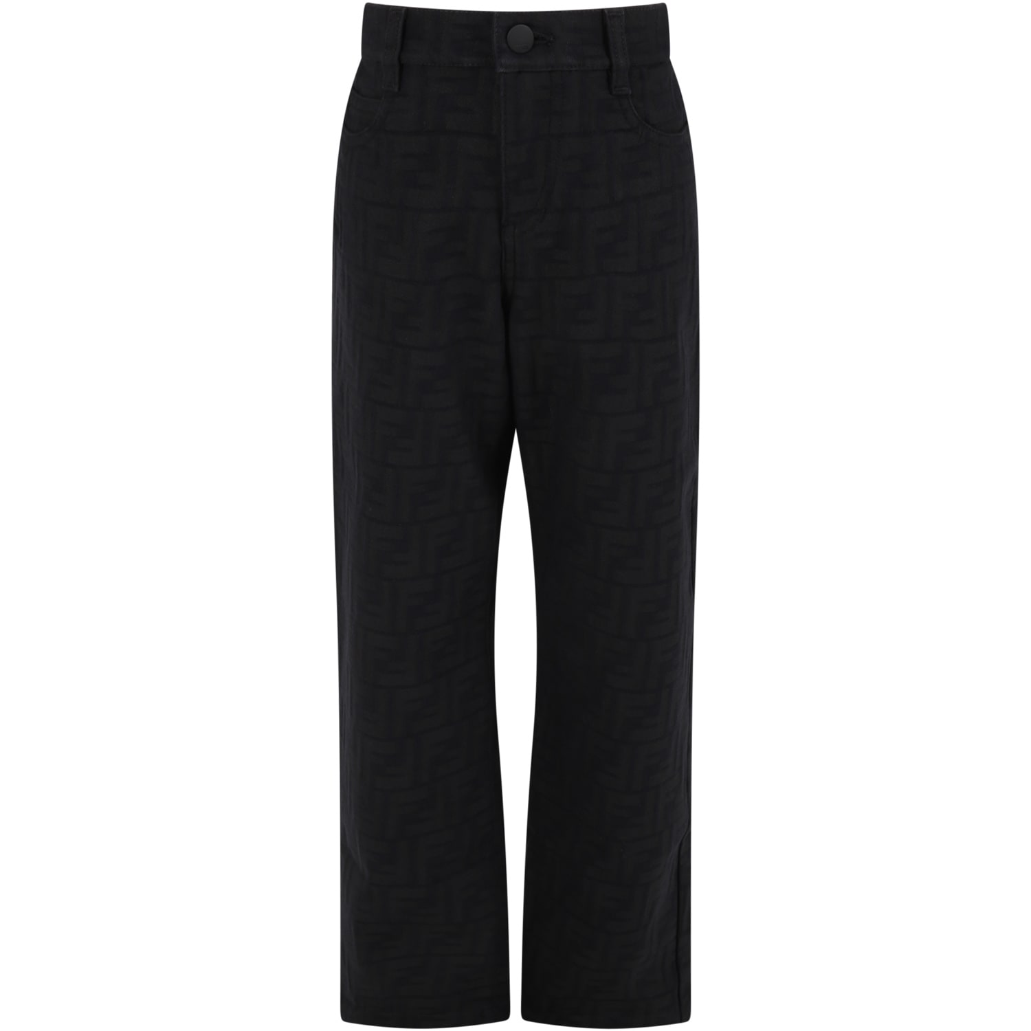 Fendi Black Jeans For Boy With Iconic Double F