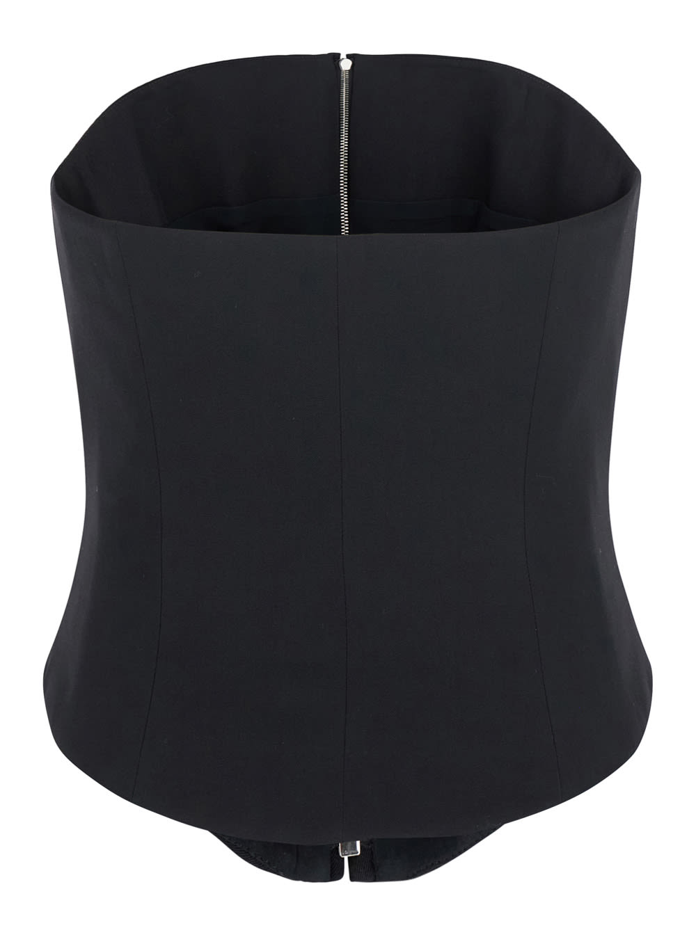 Alexander Mcqueen Zip-up Corset Top In Black