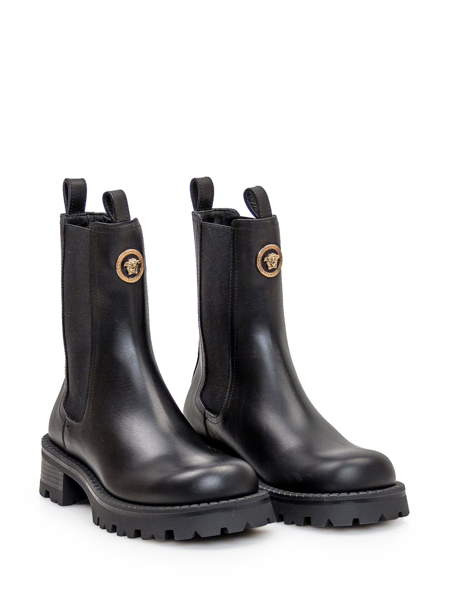 Shop Versace Chelsea Vagabond Boot In Black