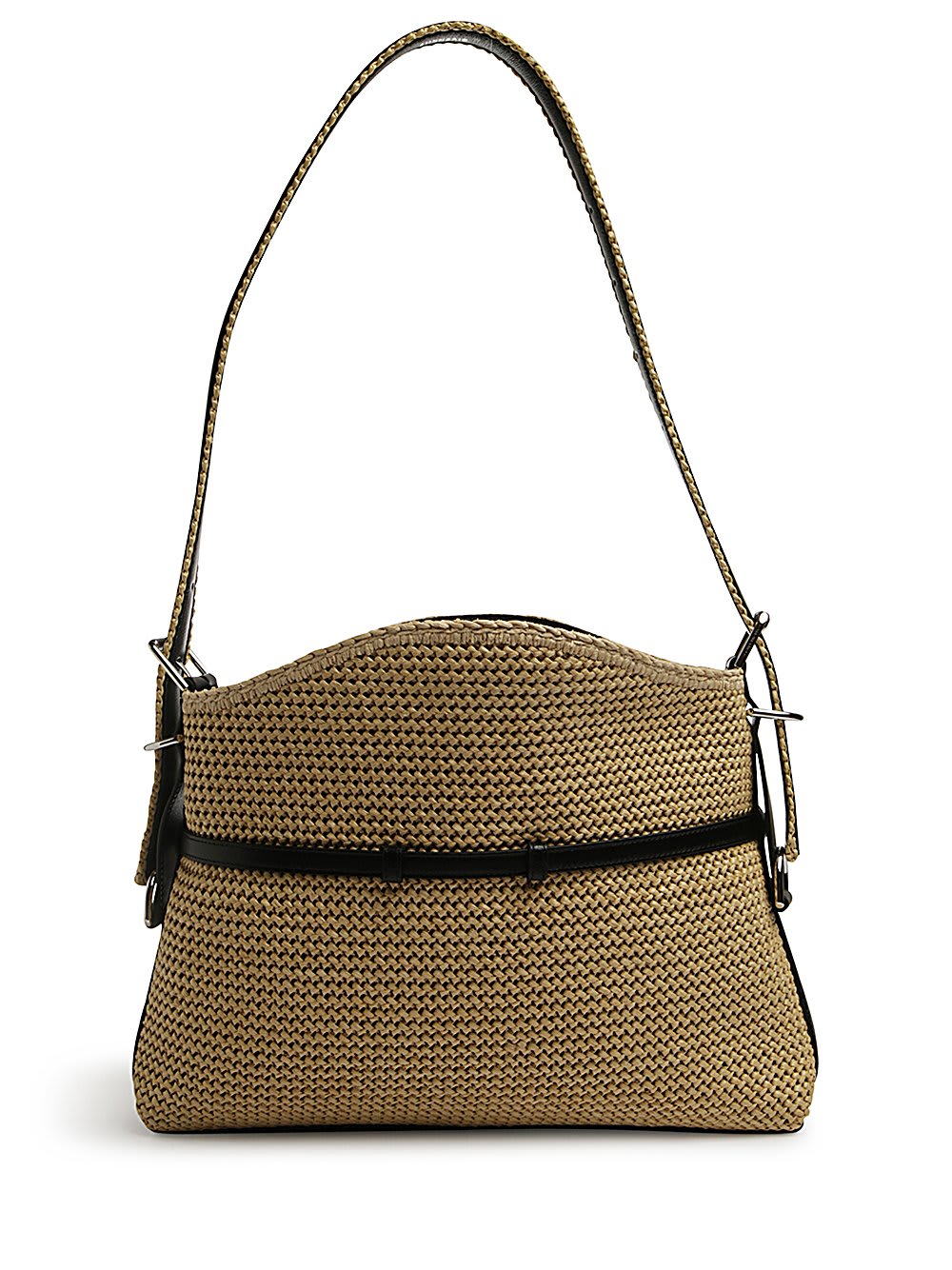 Shop Givenchy Medium Raffia Voyou Bag In Beige