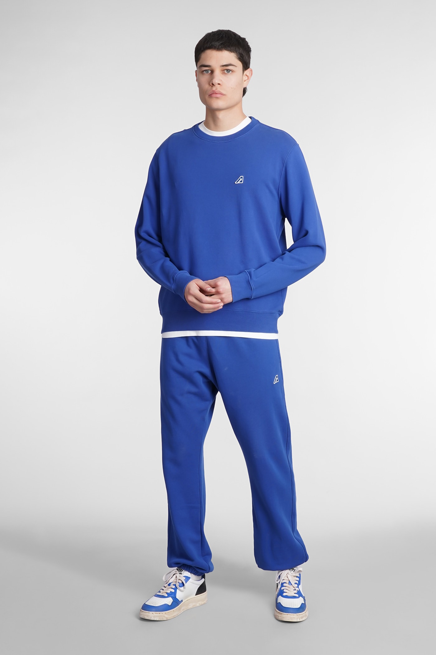 Shop Autry Pants In Blue Cotton In Academy Blue