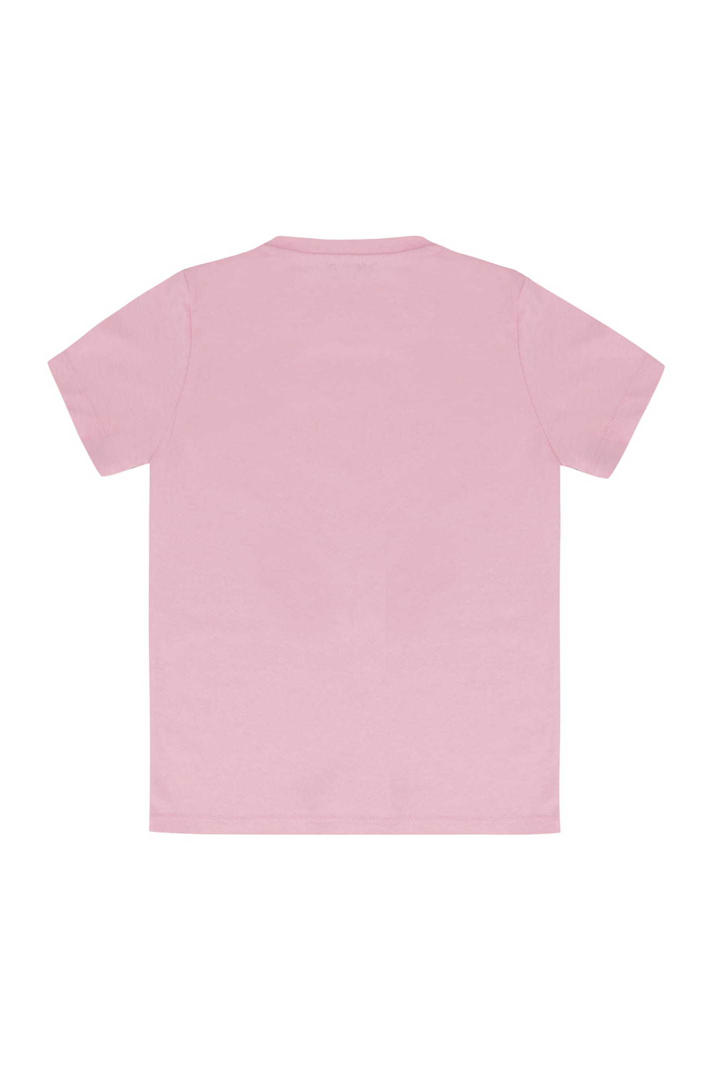 Shop Young Versace Printed Cotton T-shirt In Pink