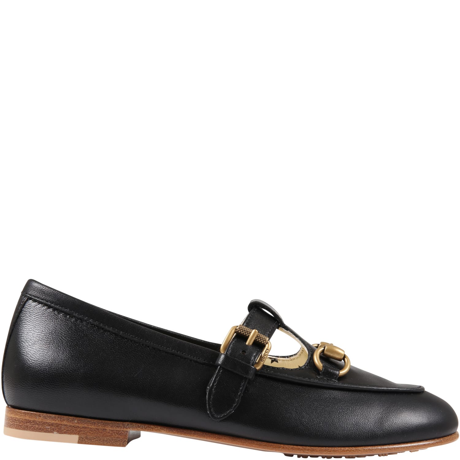 Gucci Black Loafers For Girl With Horsebit