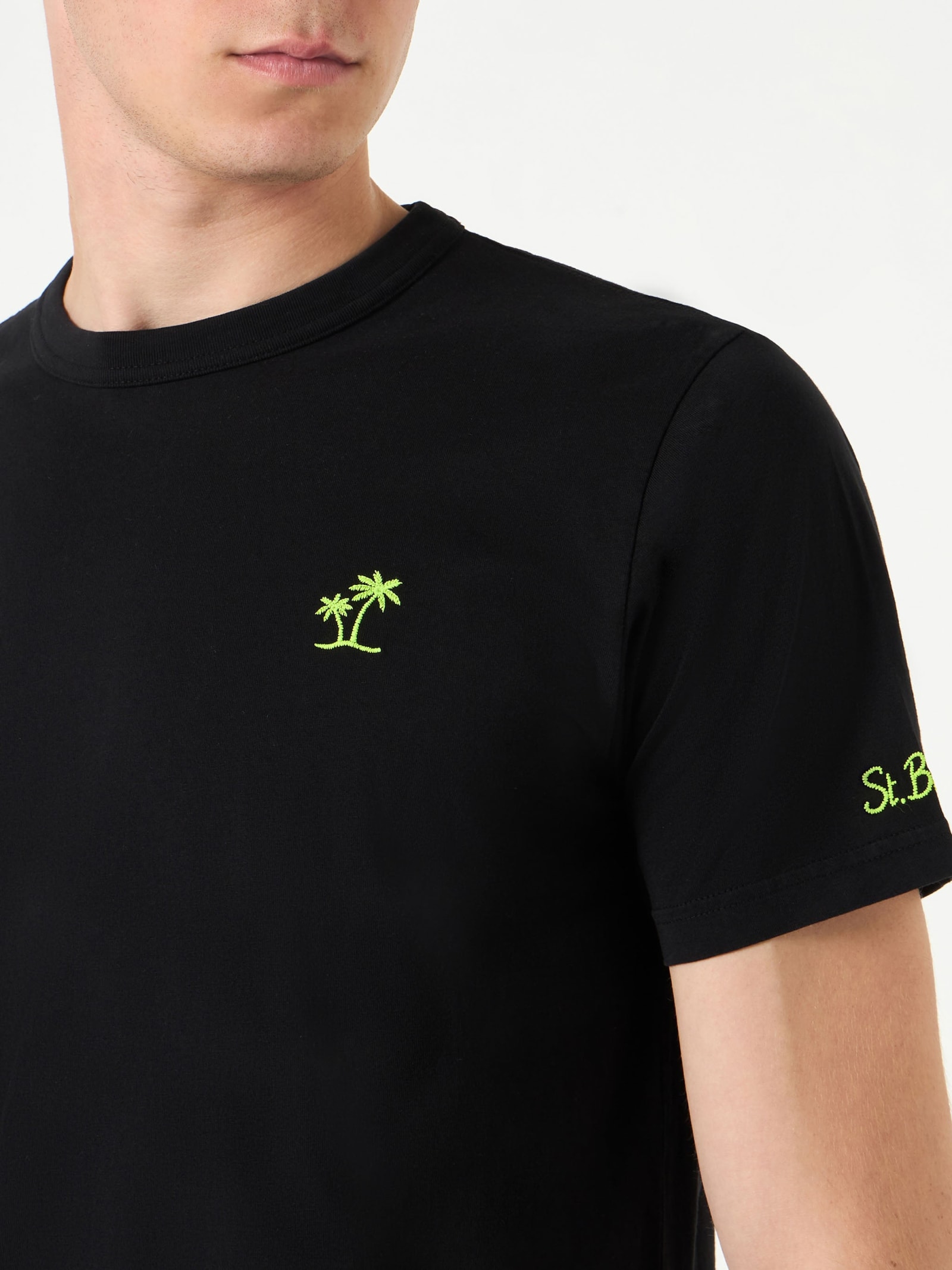 Mc2 Saint Barth Man Black Cotton T-shirt