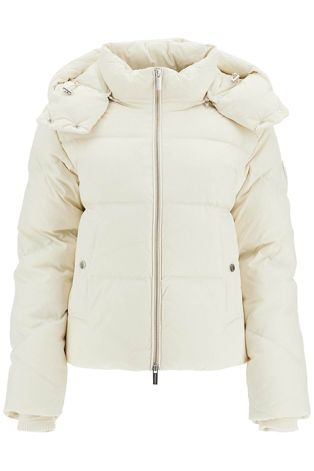 Shop Woolrich Short Alsea Down Jacket In Milky Cream (white)