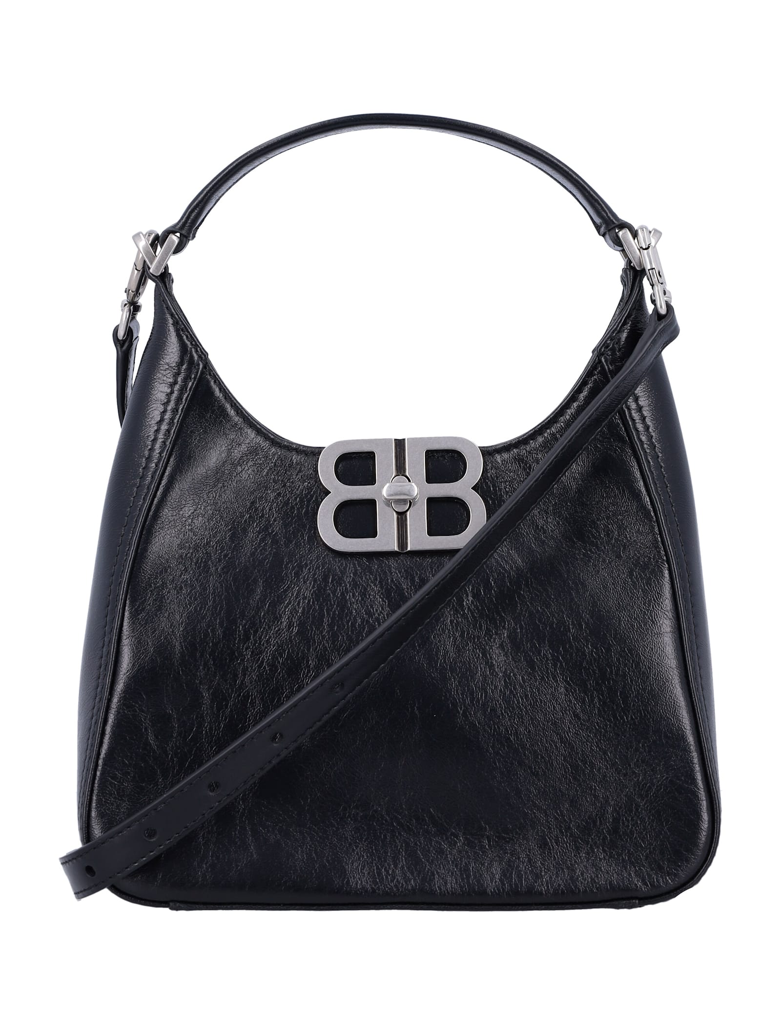 Shop Balenciaga Bb Soft Small Hobo Bag In Black