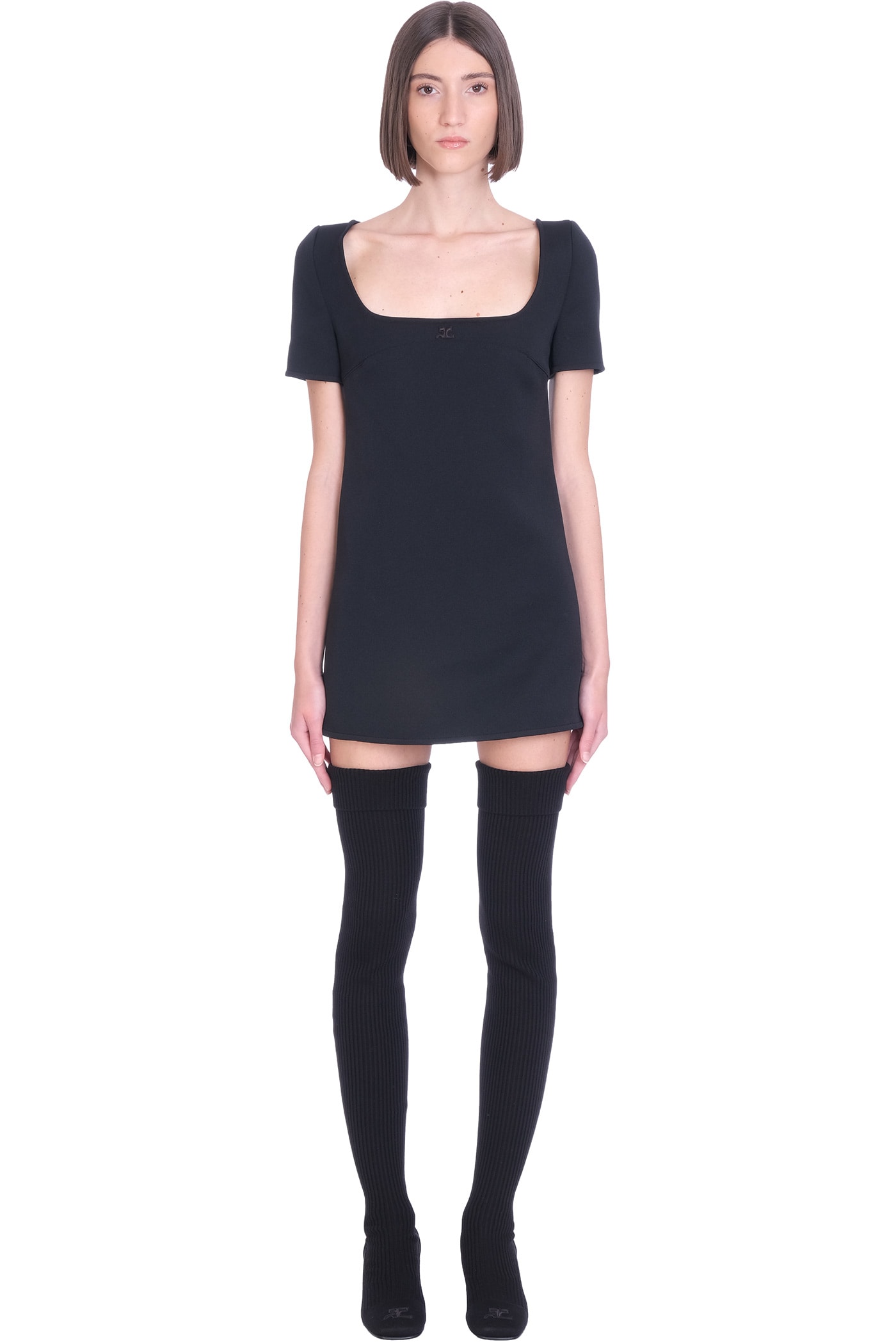 Courrèges Dress In Black Polyester