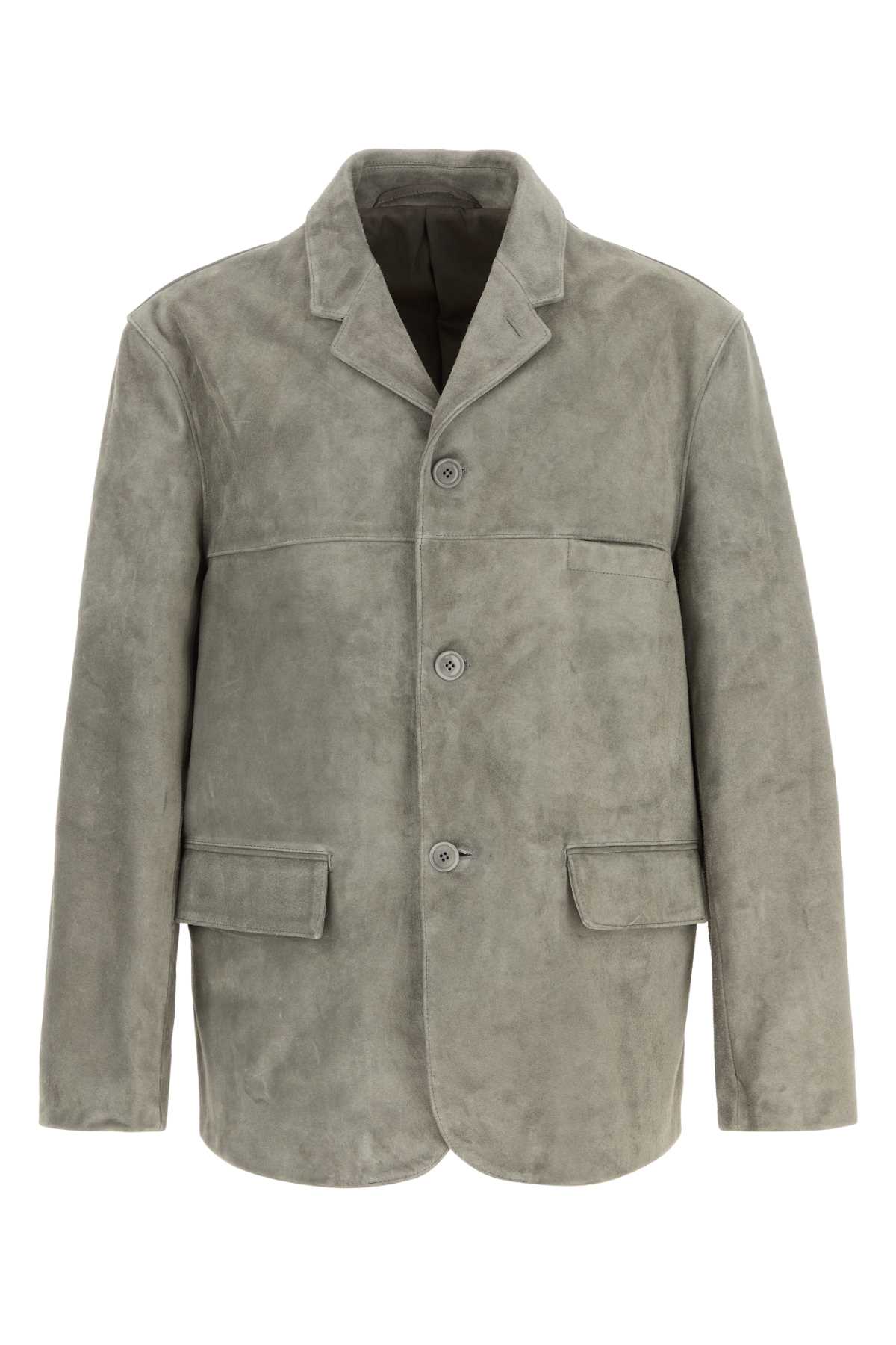 Lemaire Grey Suede Blazer In Gray