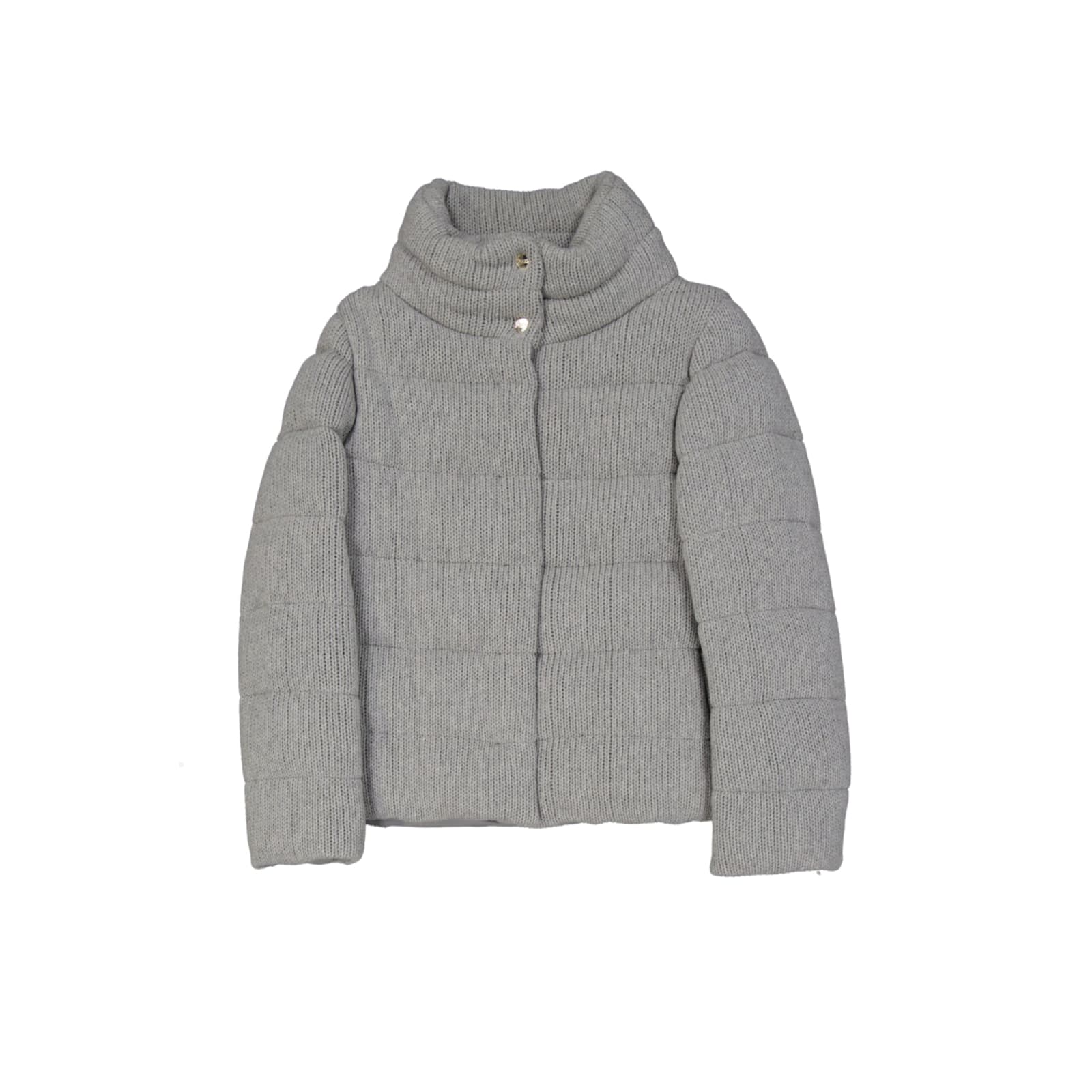 Herno Quilted Knit Bomber Jacket Women In Gray
