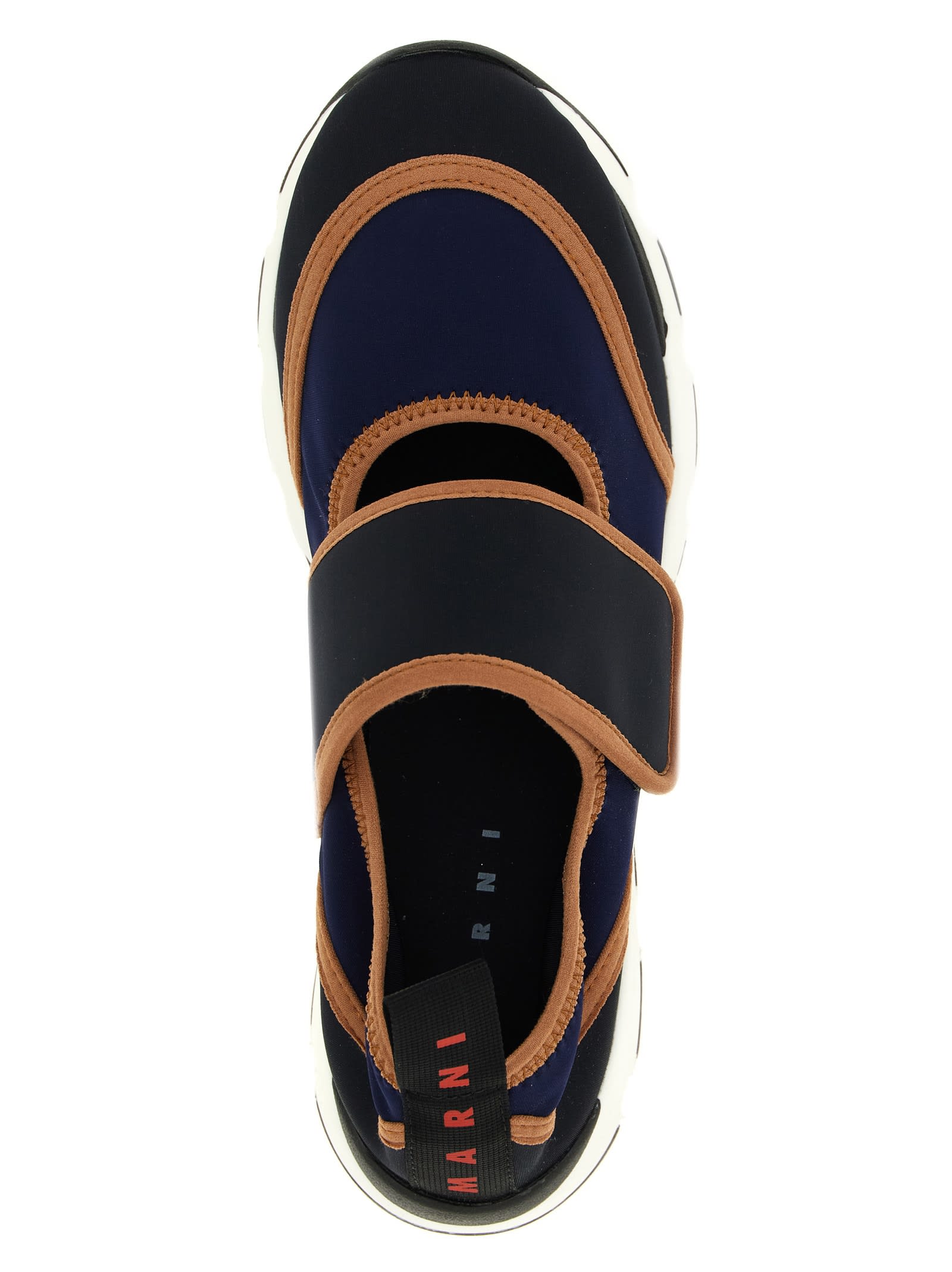 Marni Mary Jane Sneakers Contrast Trim Pull Tab In Blue