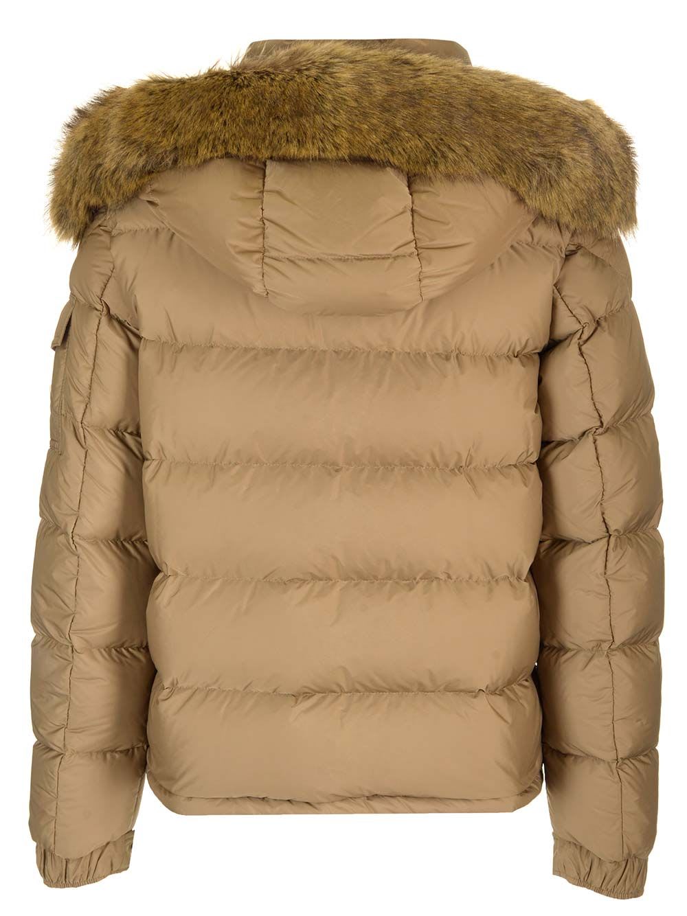 Shop Moncler Mayaf Short Down Jacket In Beige