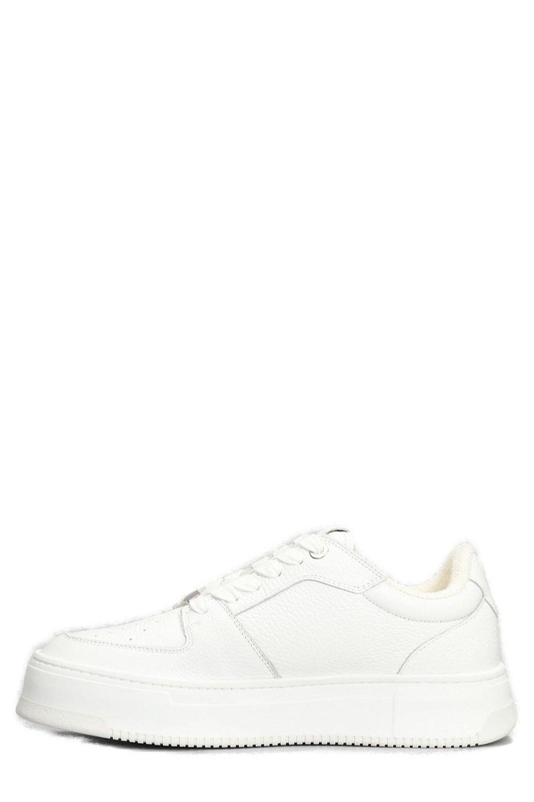 Shop Ami Alexandre Mattiussi Paris Arcade Round Toe Sneakers In White