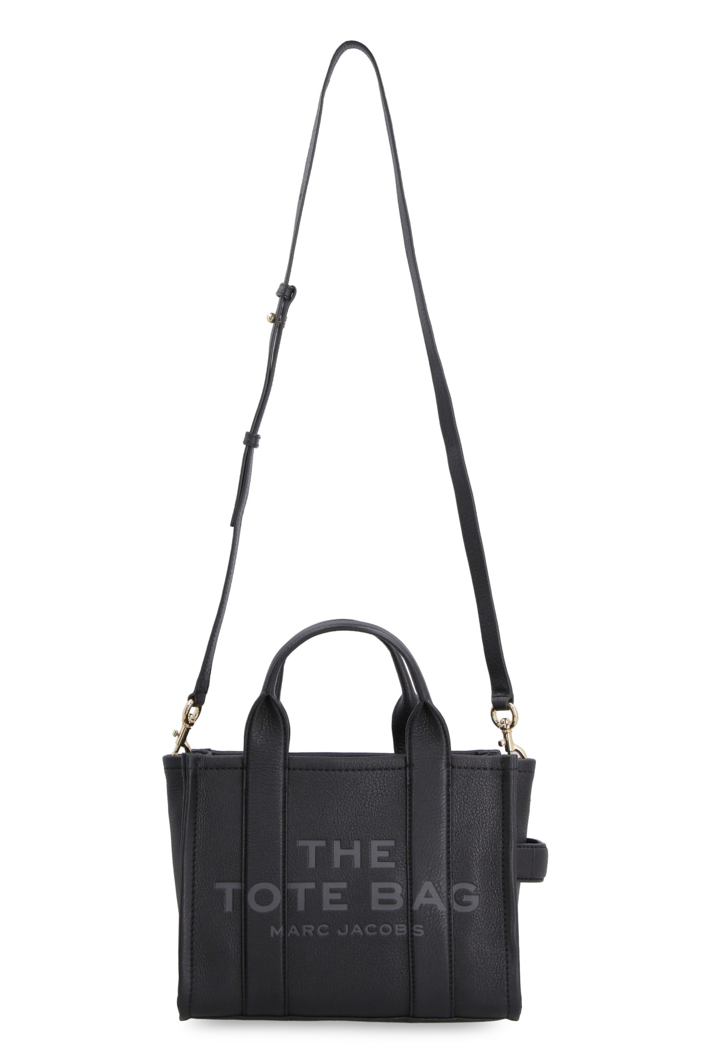 Shop Marc Jacobs The Leather Small Tote Bag In Black