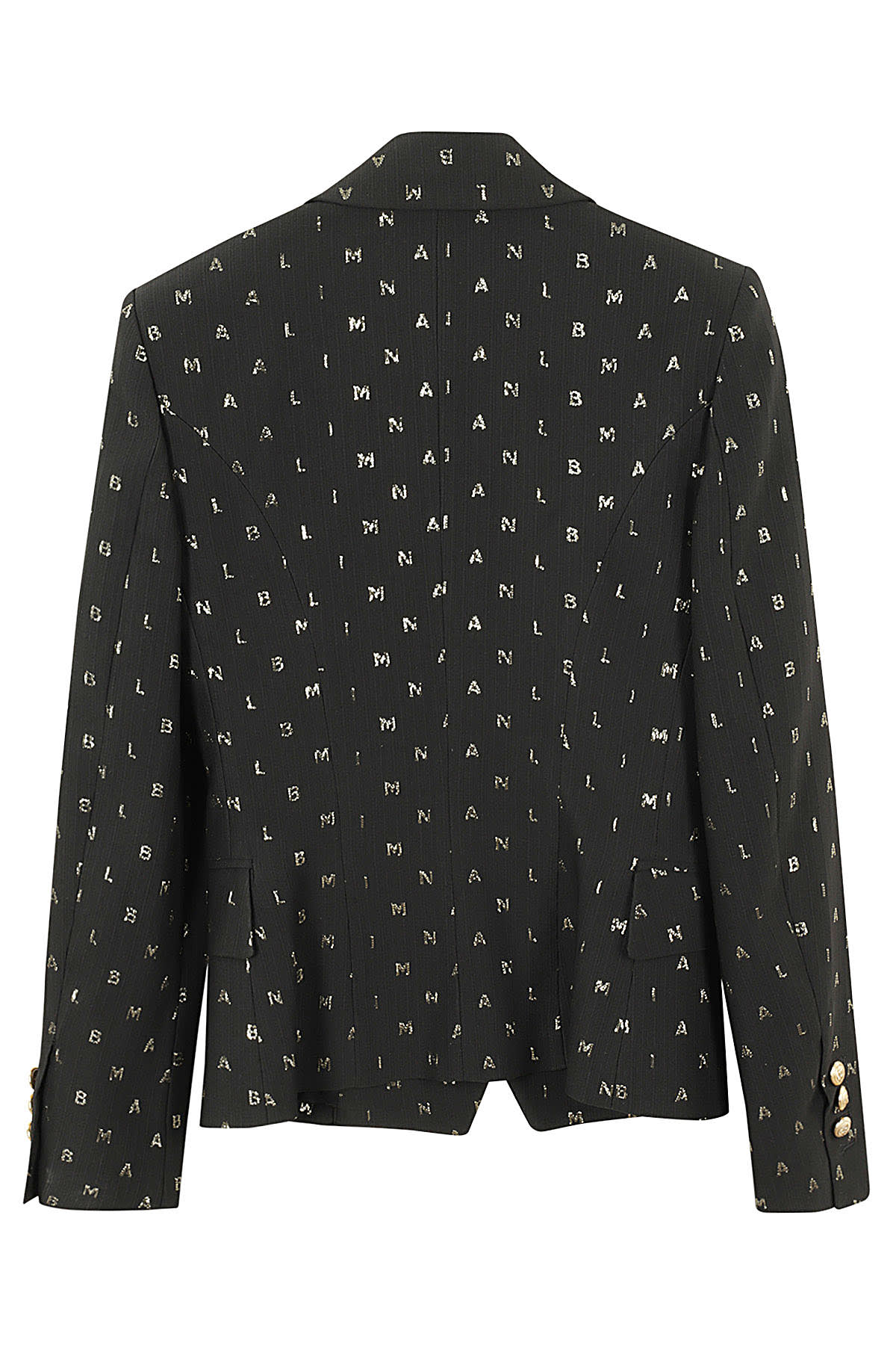 Shop Balmain Suit Jacket In Or Black Gold