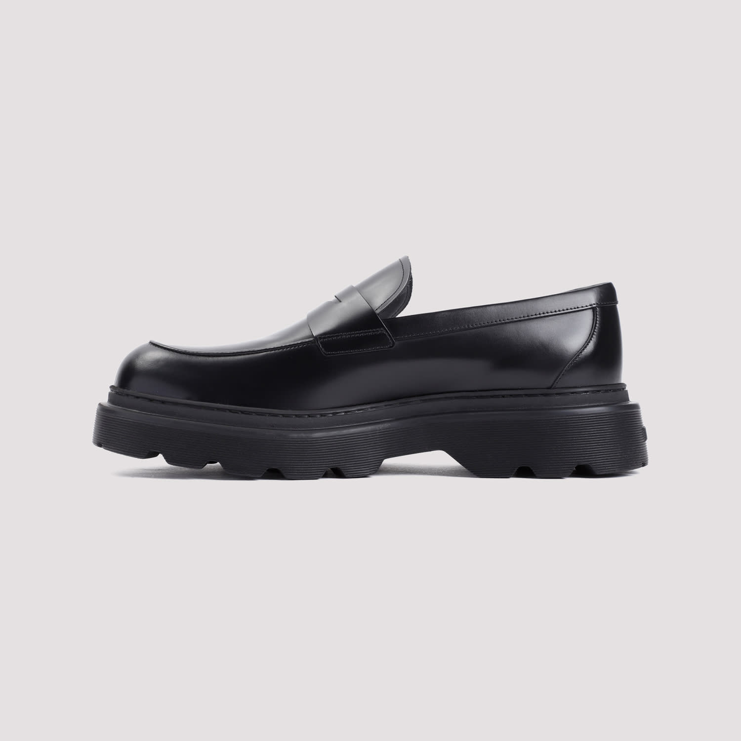 Shop Tod's Leather Loafers In Nero