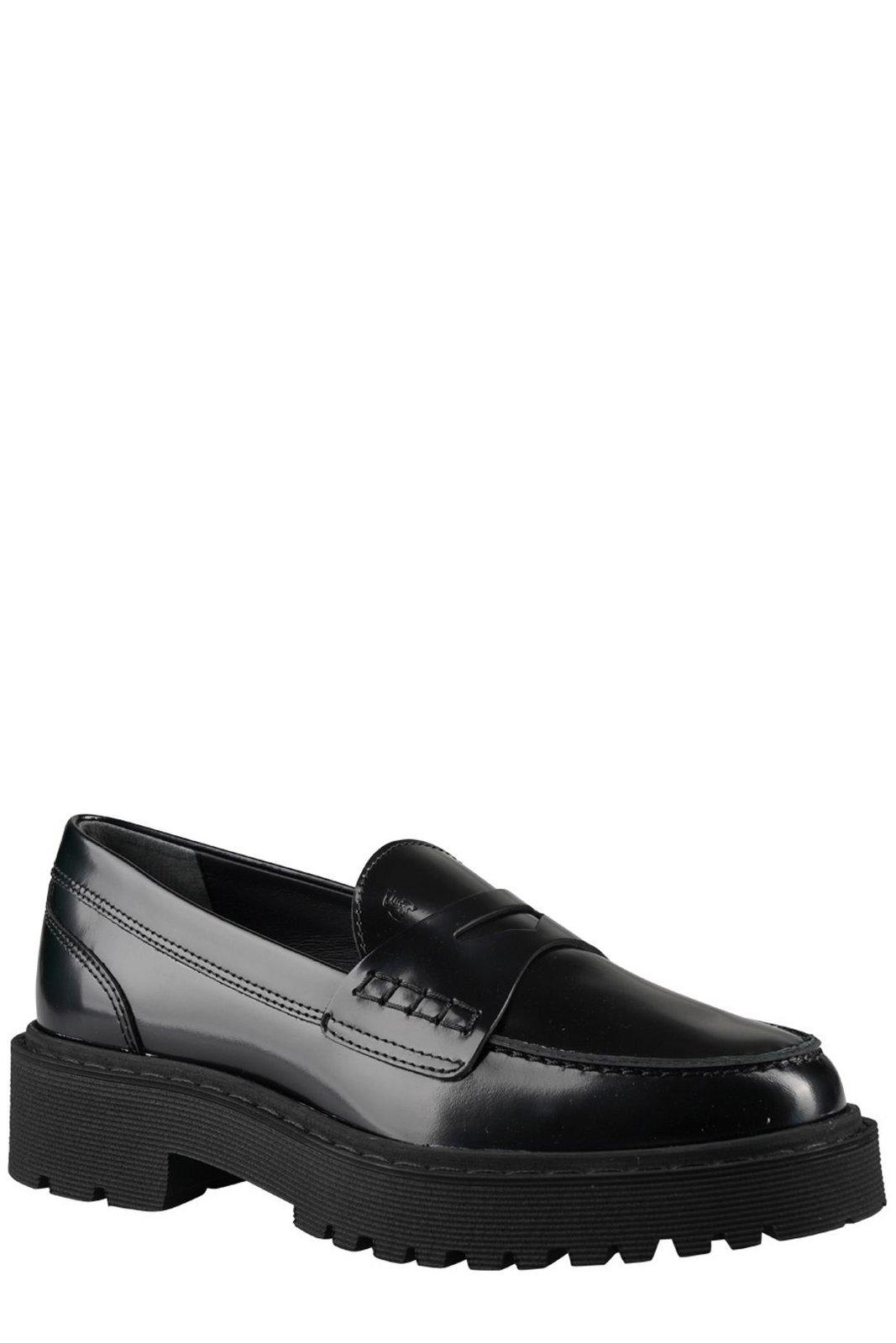 Shop Hogan Classic Slip-on Loafers In Black