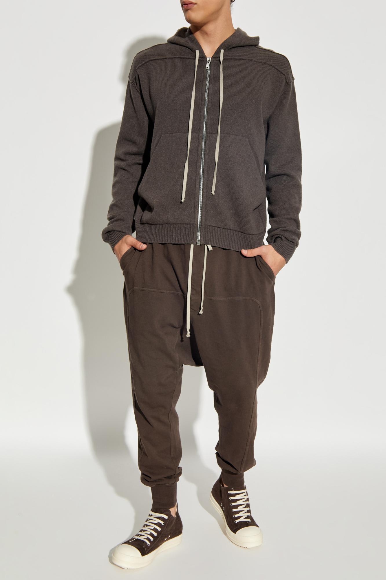 Rick Owens Zipped Sweatshirt In Brown