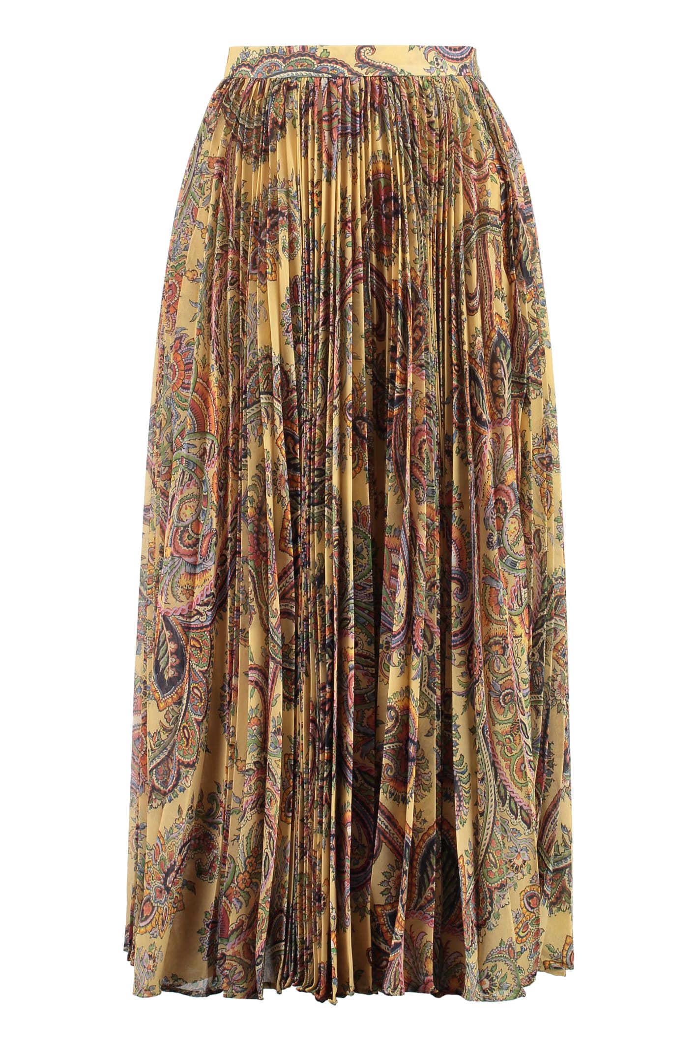 Shop Etro Printed Pleated Skirt