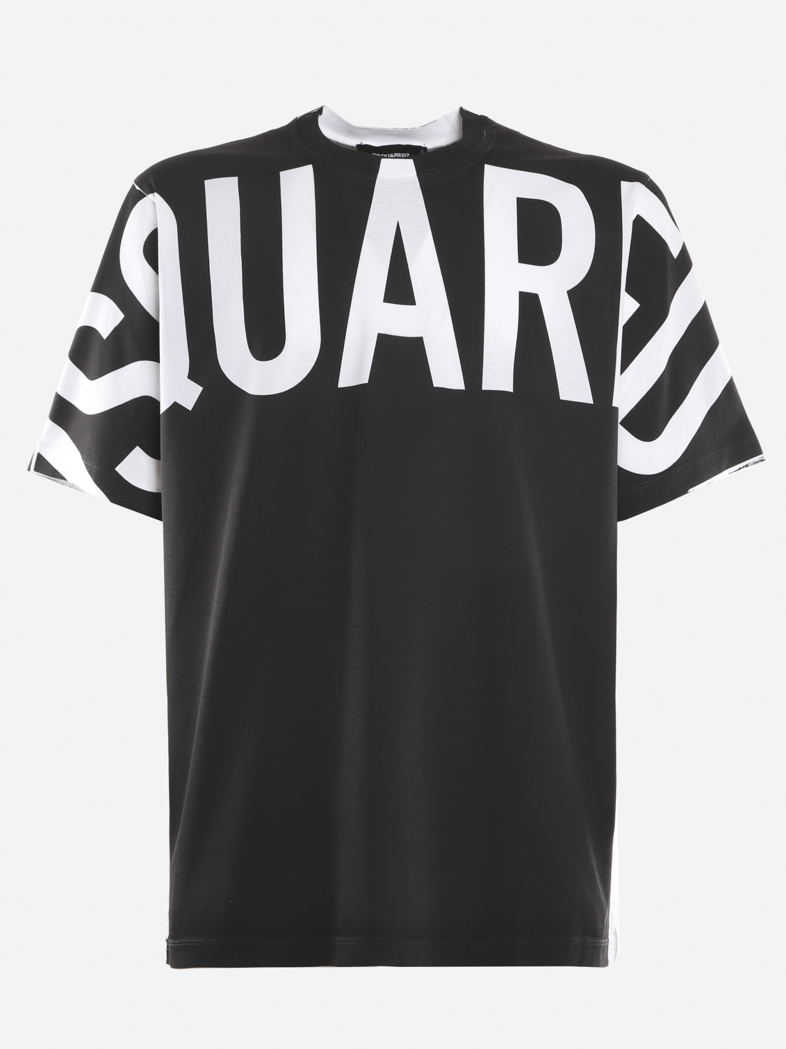 Dsquared2 Cotton T-shirt With Maxi Contrasting Logo Print