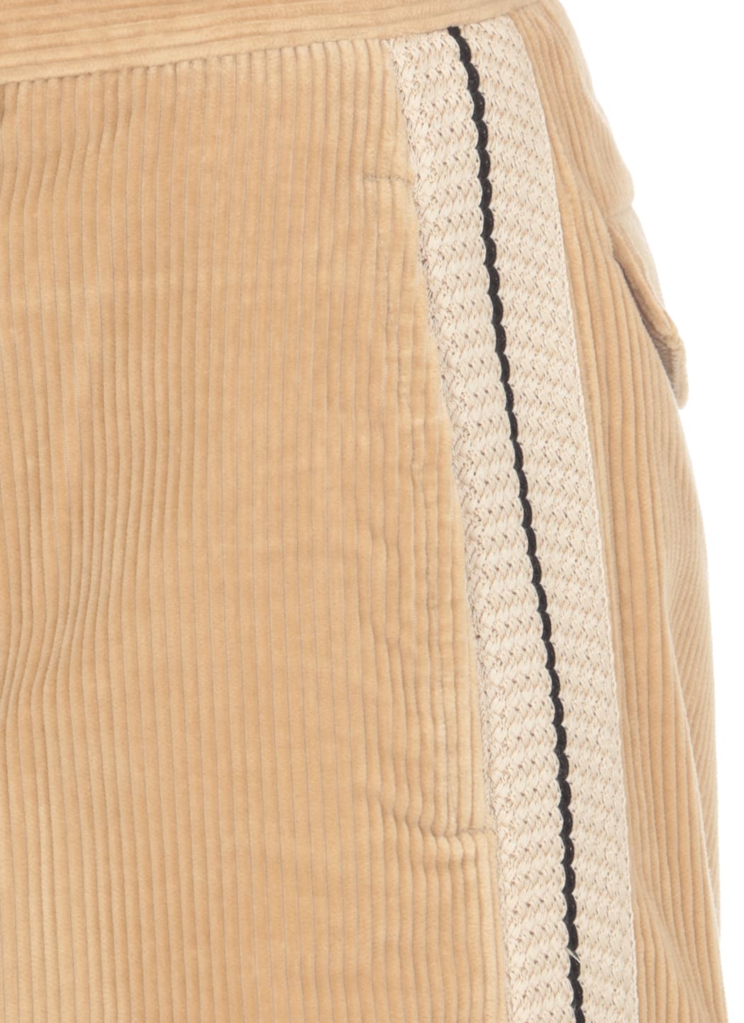 Palm Angels Pantalone Velluto Look In Beige