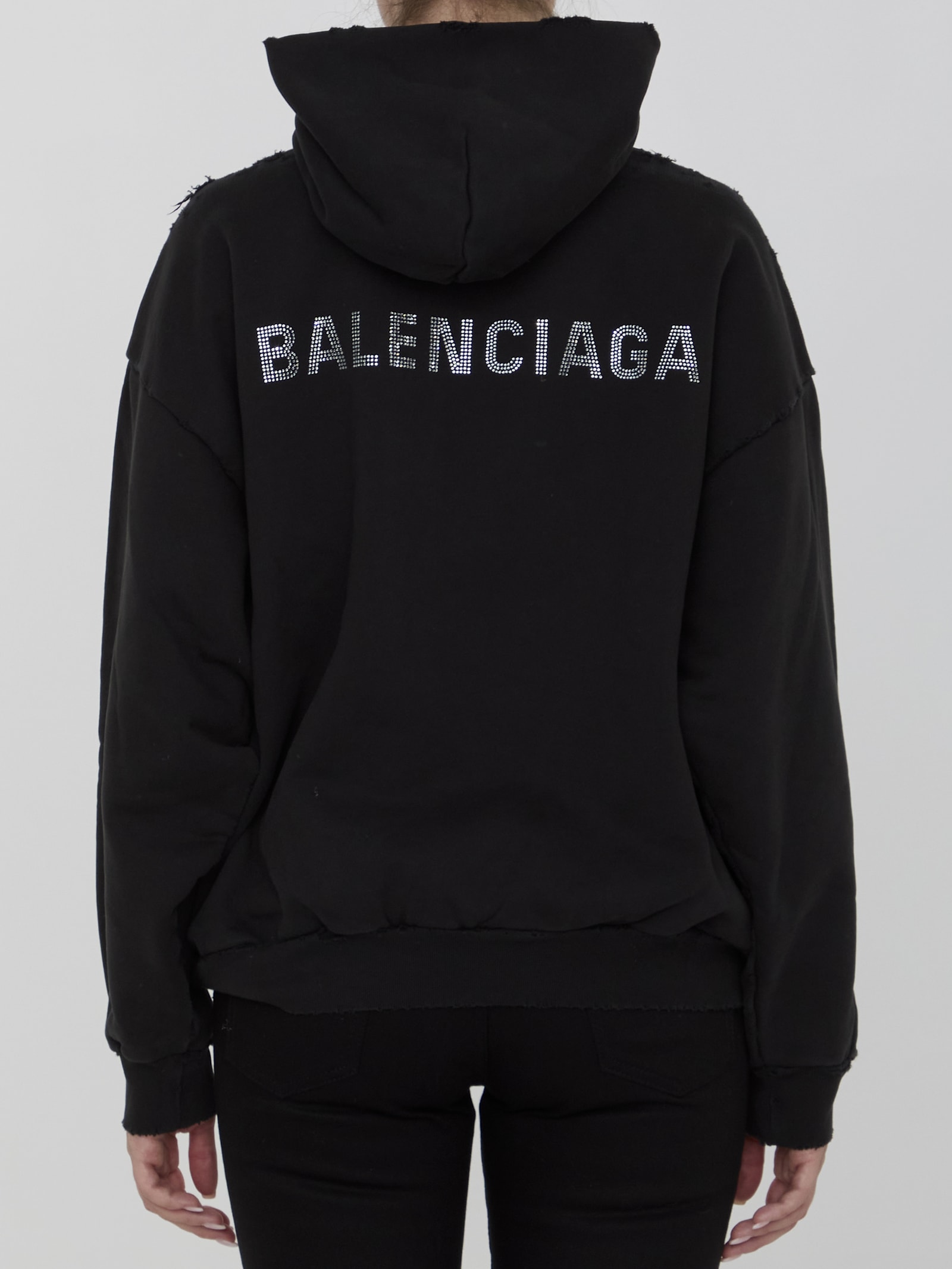 Shop Balenciaga Back Hoodie In Black