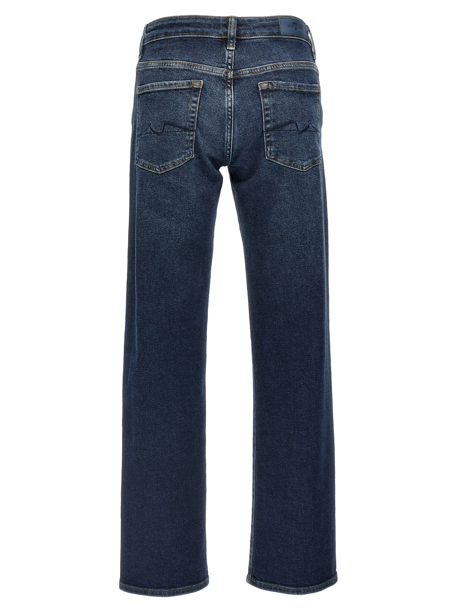 7 For All Mankind Faded Jeans Contrast Stitching In Blue