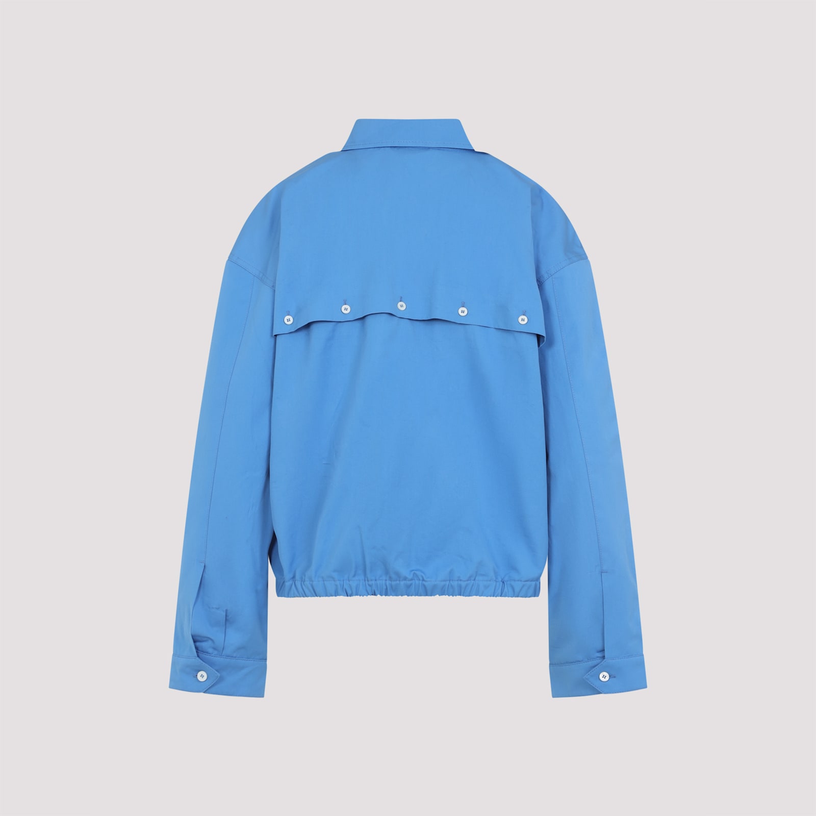 Miu Miu Poplin Blouson Jacket In Blue