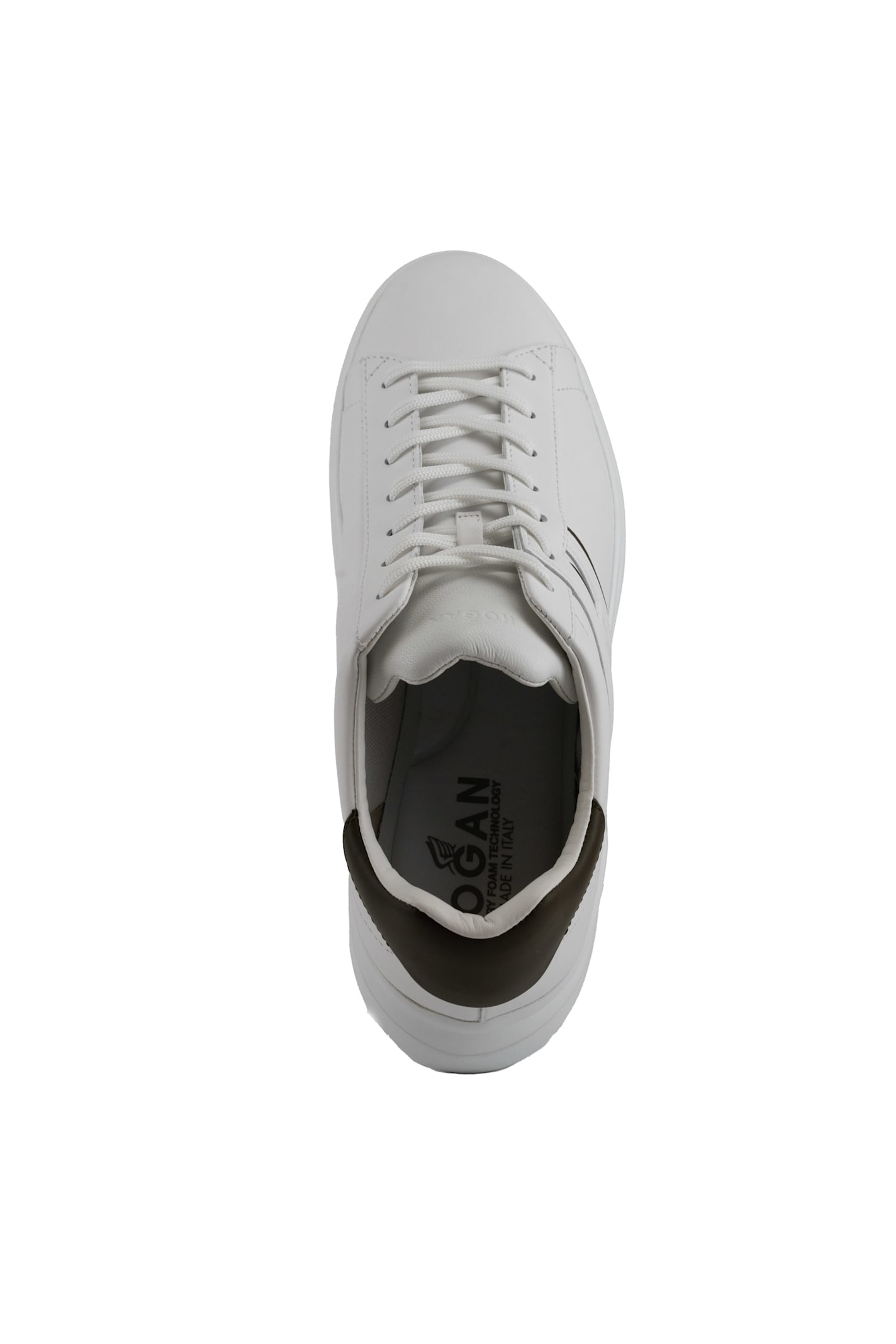 Shop Hogan H580 Leather Sneakers In Bianco