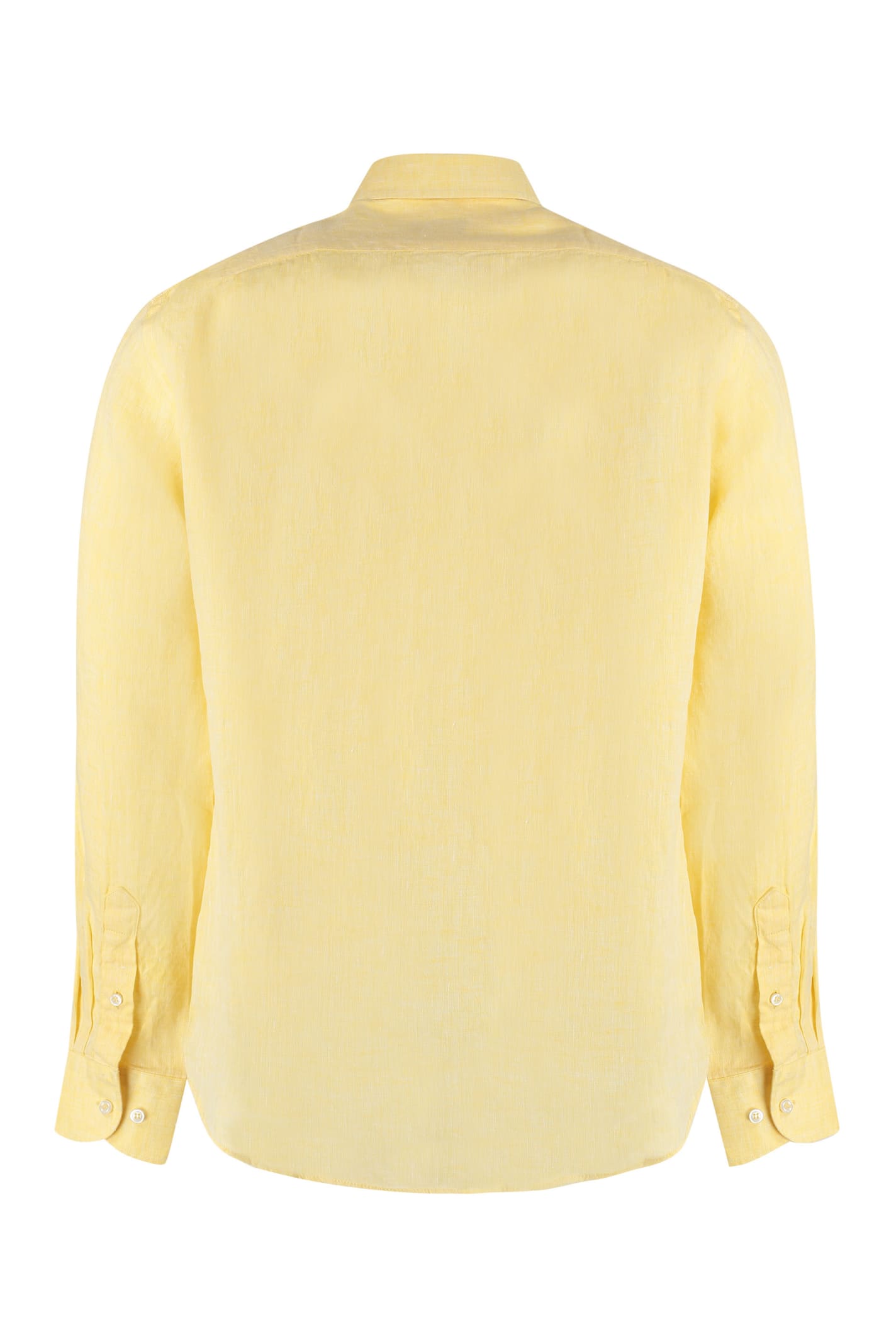 Shop Paul&amp;shark Linen Shirt In Yellow