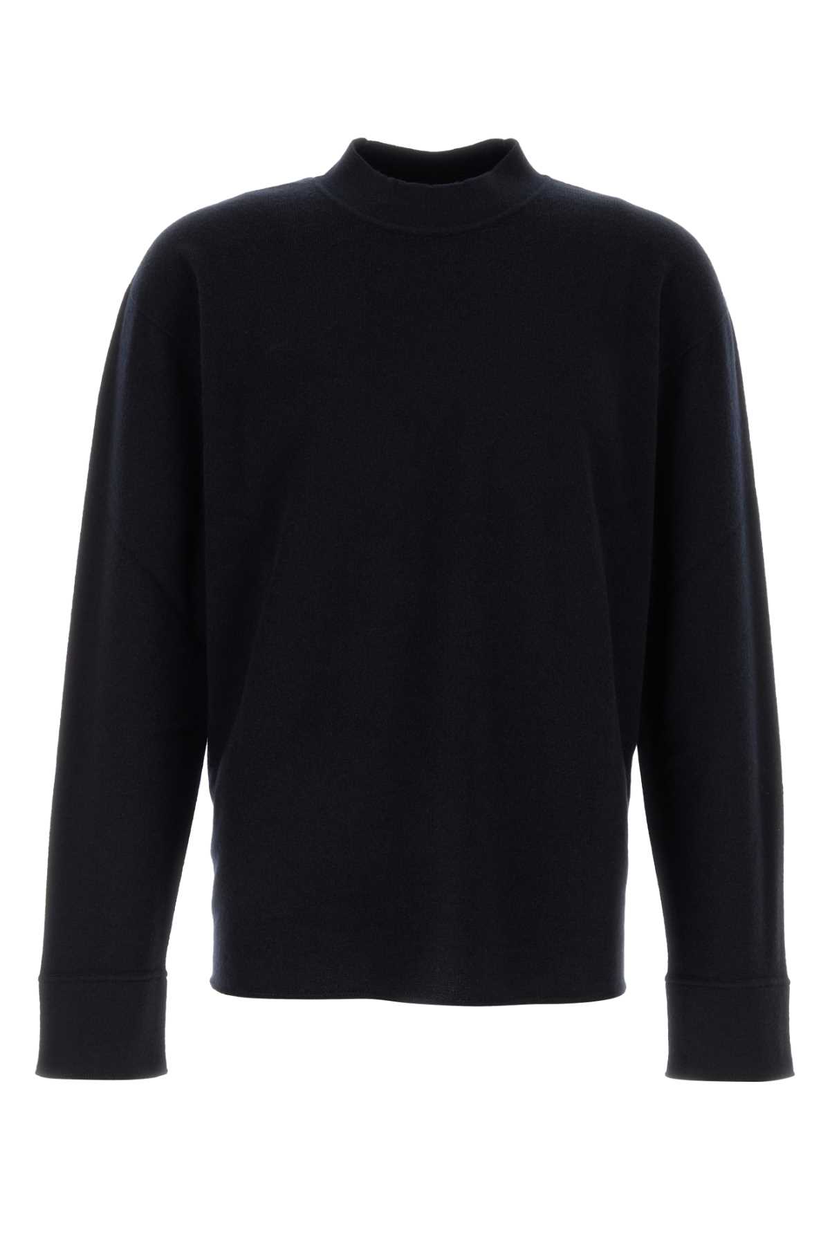 The Row Midnight Blue Stretch Cashmere Blend Hermann Sweater In Black