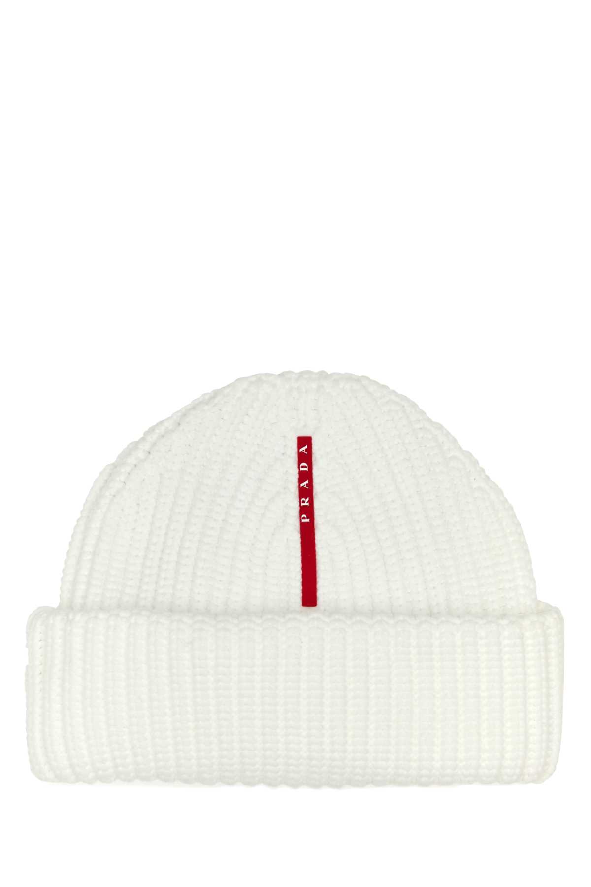 White Polyester Beanie Hat