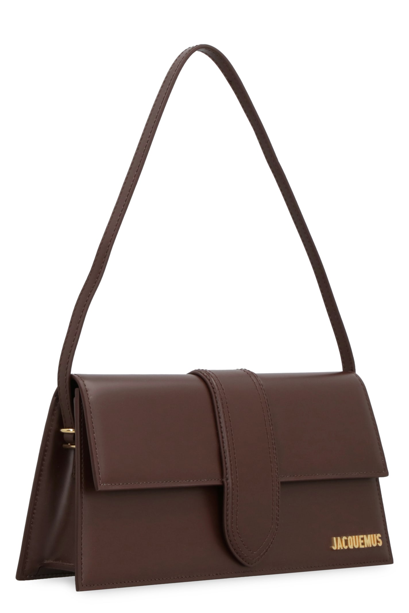 Shop Jacquemus Le Grand Bambino Leather Bag In 850 Brown