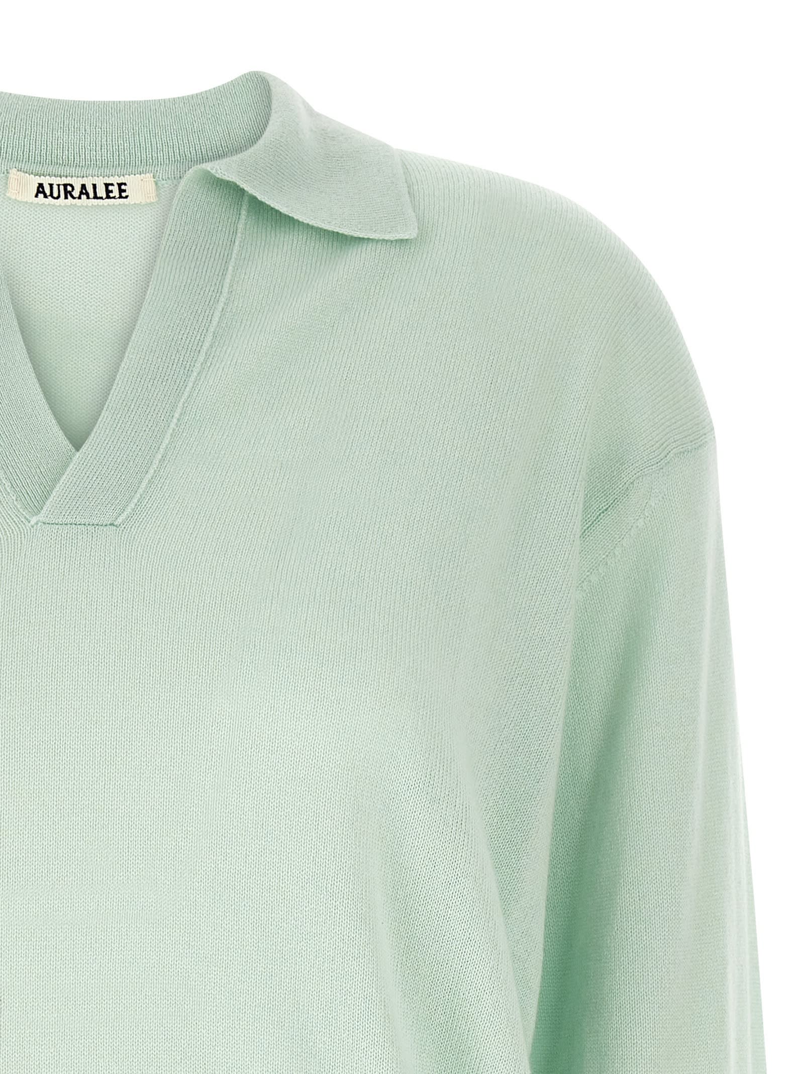 Auralee Silk Cashmere Sweater Sweaters And Cardigans Green In Green