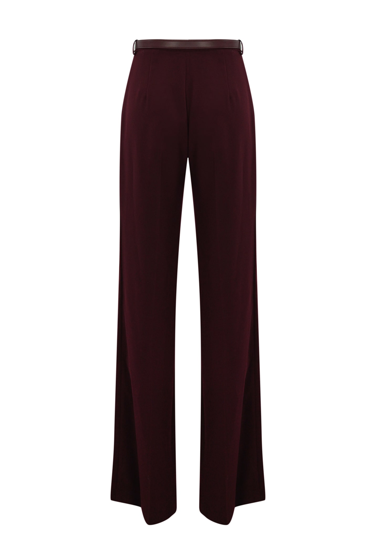 Shop Elisabetta Franchi Satin Palazzo Trousers In Rouge Noir