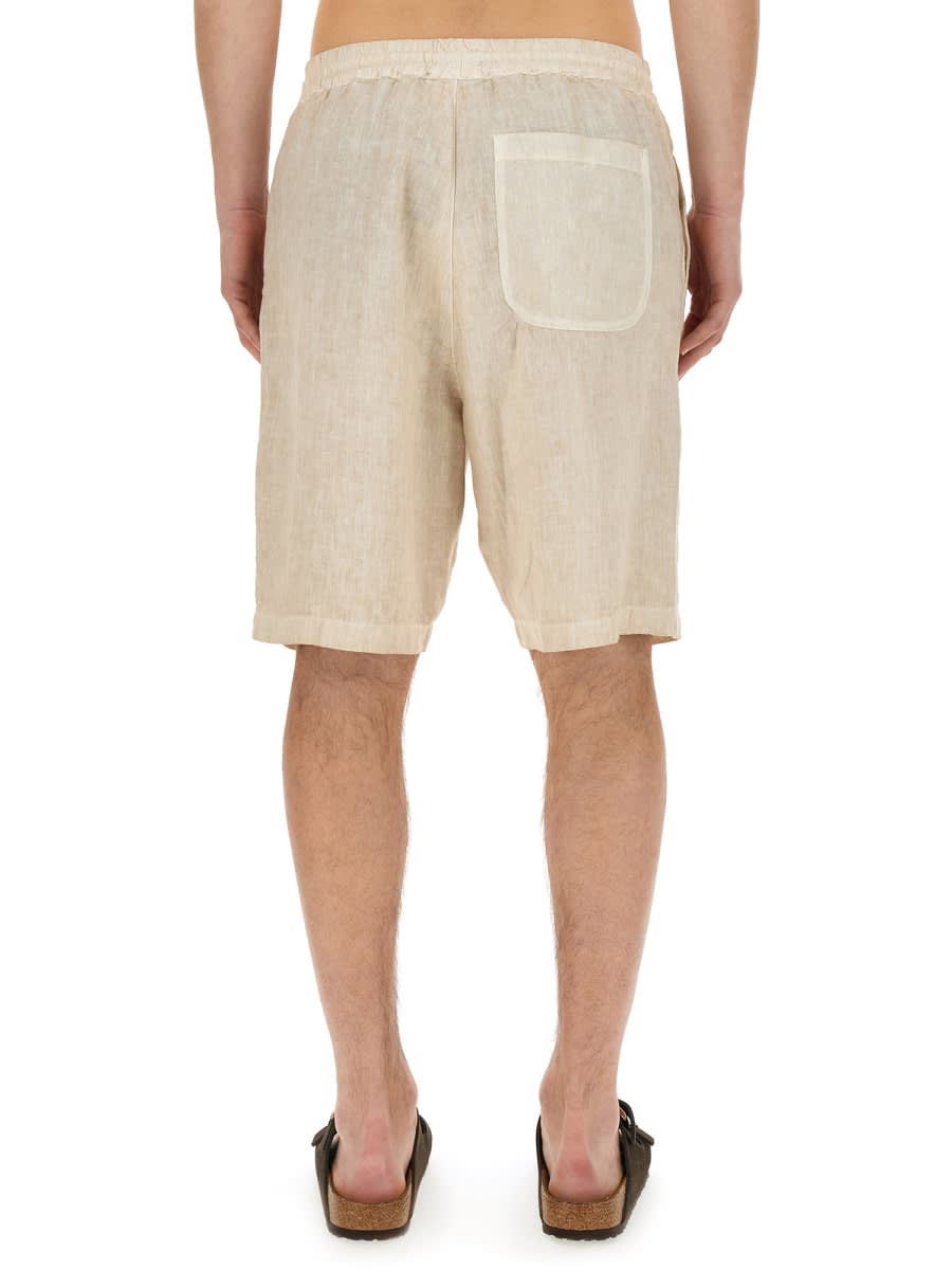 Shop 120% Lino Linen Bermuda Shorts In Ivory