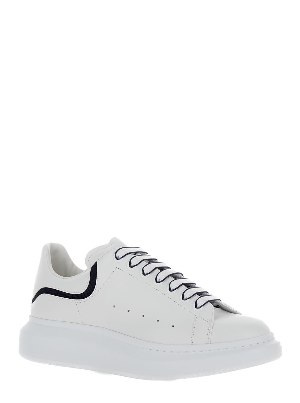 Shop Alexander Mcqueen White Low-top Sneakers With Chunky Sole And Contrasting Heel Tab In Leather Man